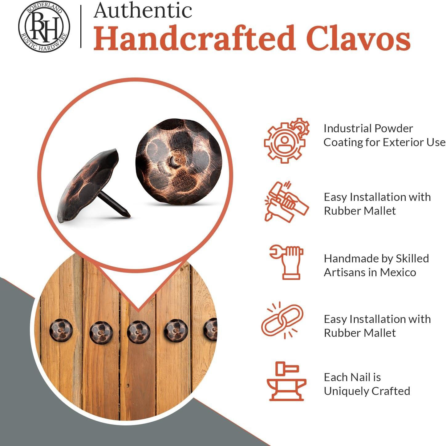 10 Pack 1.5 Inch Oil Rubbed Bronze Decorative Door Nail Clavos By Borderland Rustic Hardware