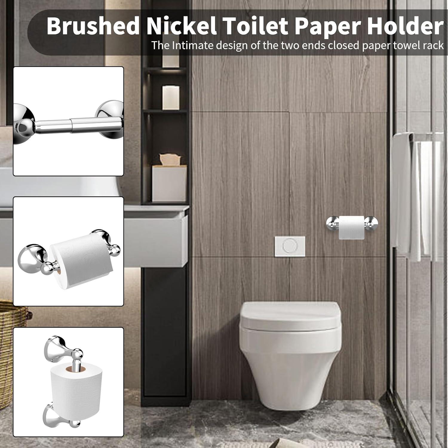 4-Piece Bathroom Hardware Accessory Set With 24" Towel Bar (Chrome Finish)