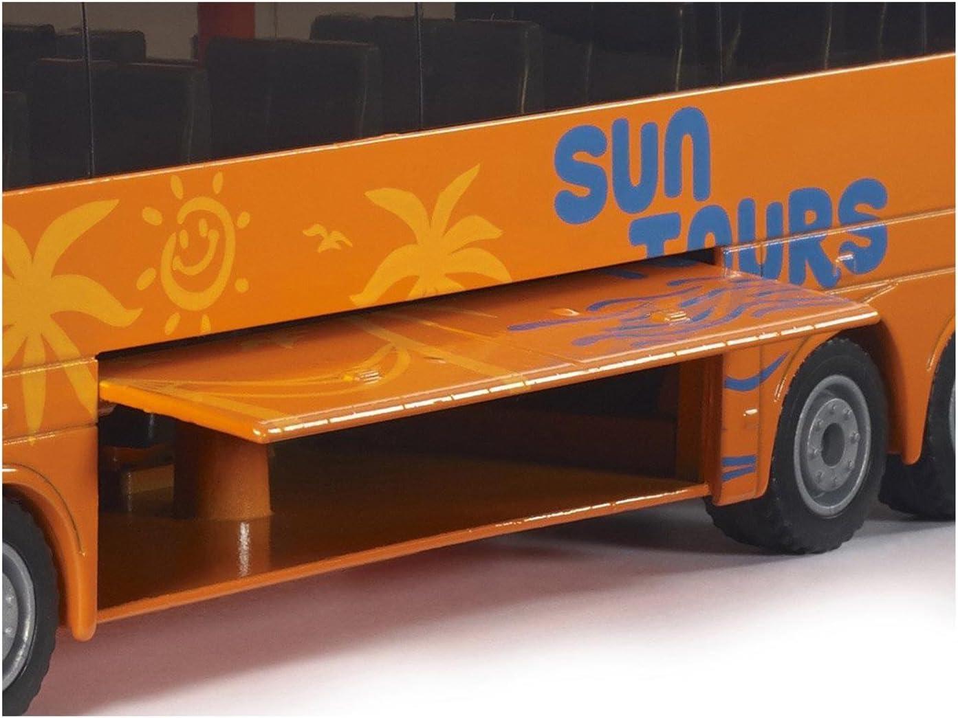 Siku 3738, Mercedes-Benz Travego Coach, 1:50, Metal/Plastic, Orange, Functional Doors and Luggage Compartment