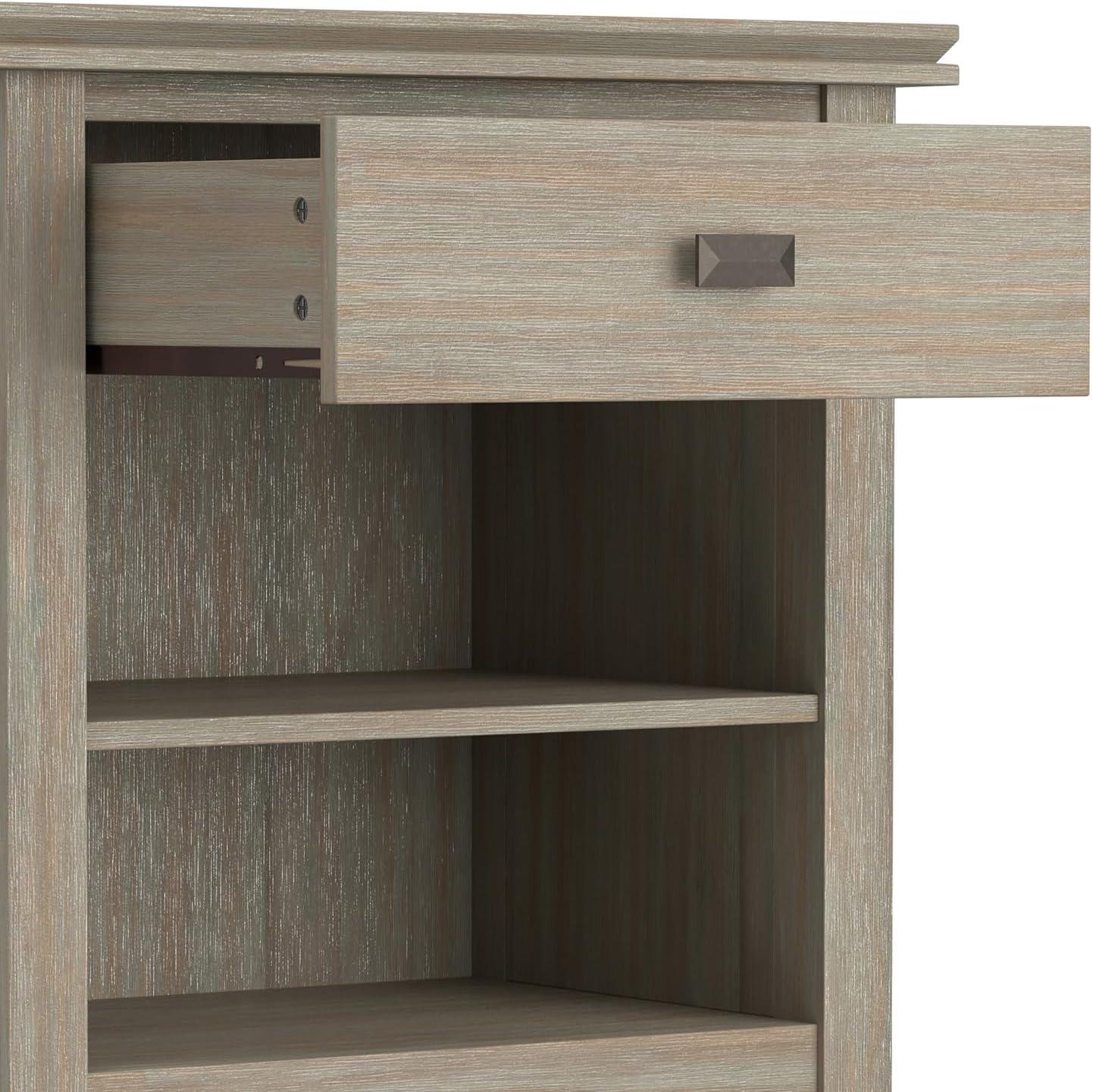 Simpli Home Artisan 24"W Solid Wood Nightstand with Drawer and Shelves