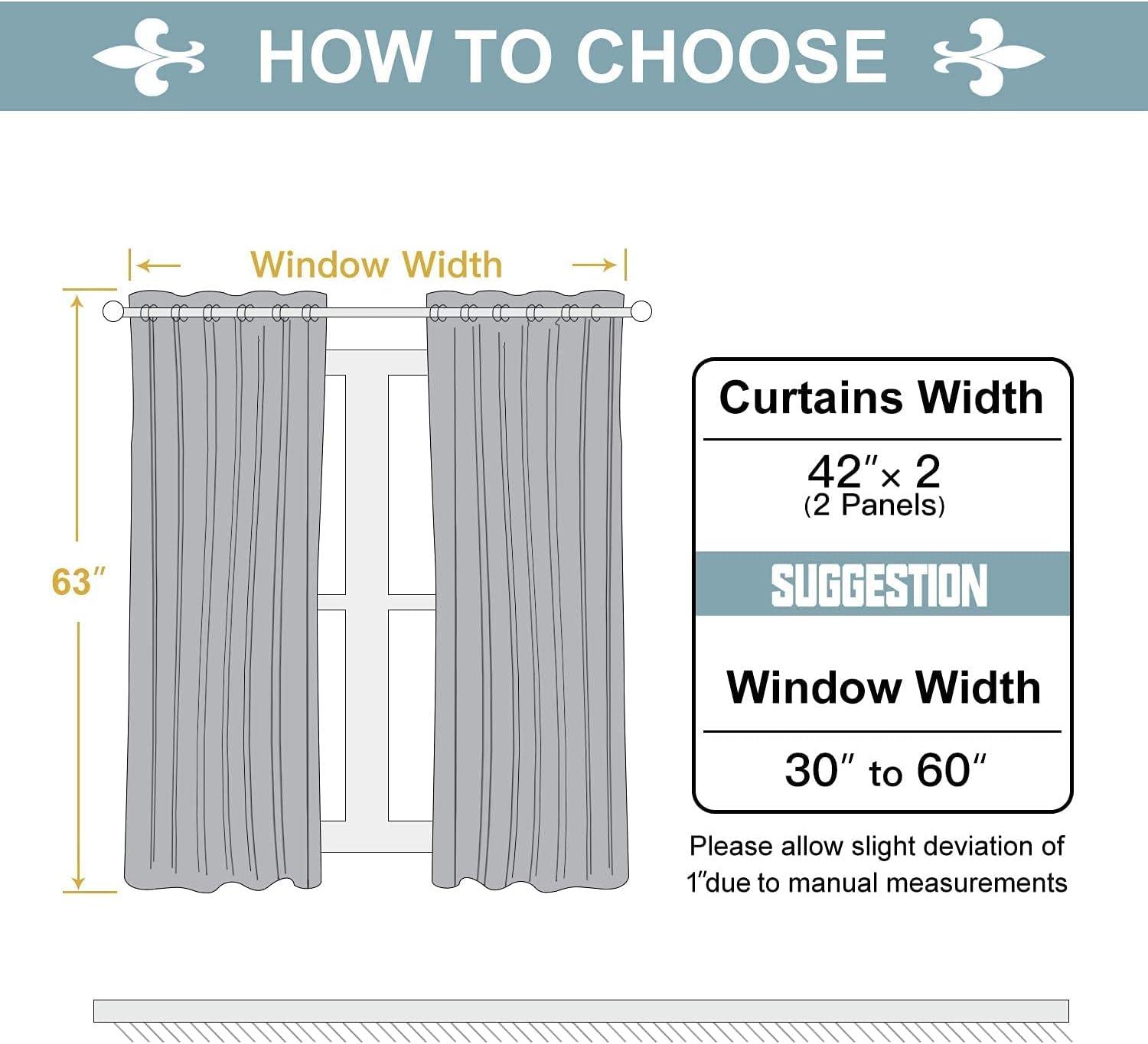 ChrisDowa Grommet Blackout Curtains for Bedroom and Living Room - 2 Panels Set Thermal Insulated Room Darkening Curtains (Dark Grey, 42 x 63 Inch)