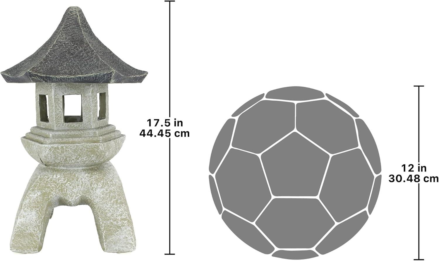 Gray Polyresin Pagoda Lantern Garden Sculpture