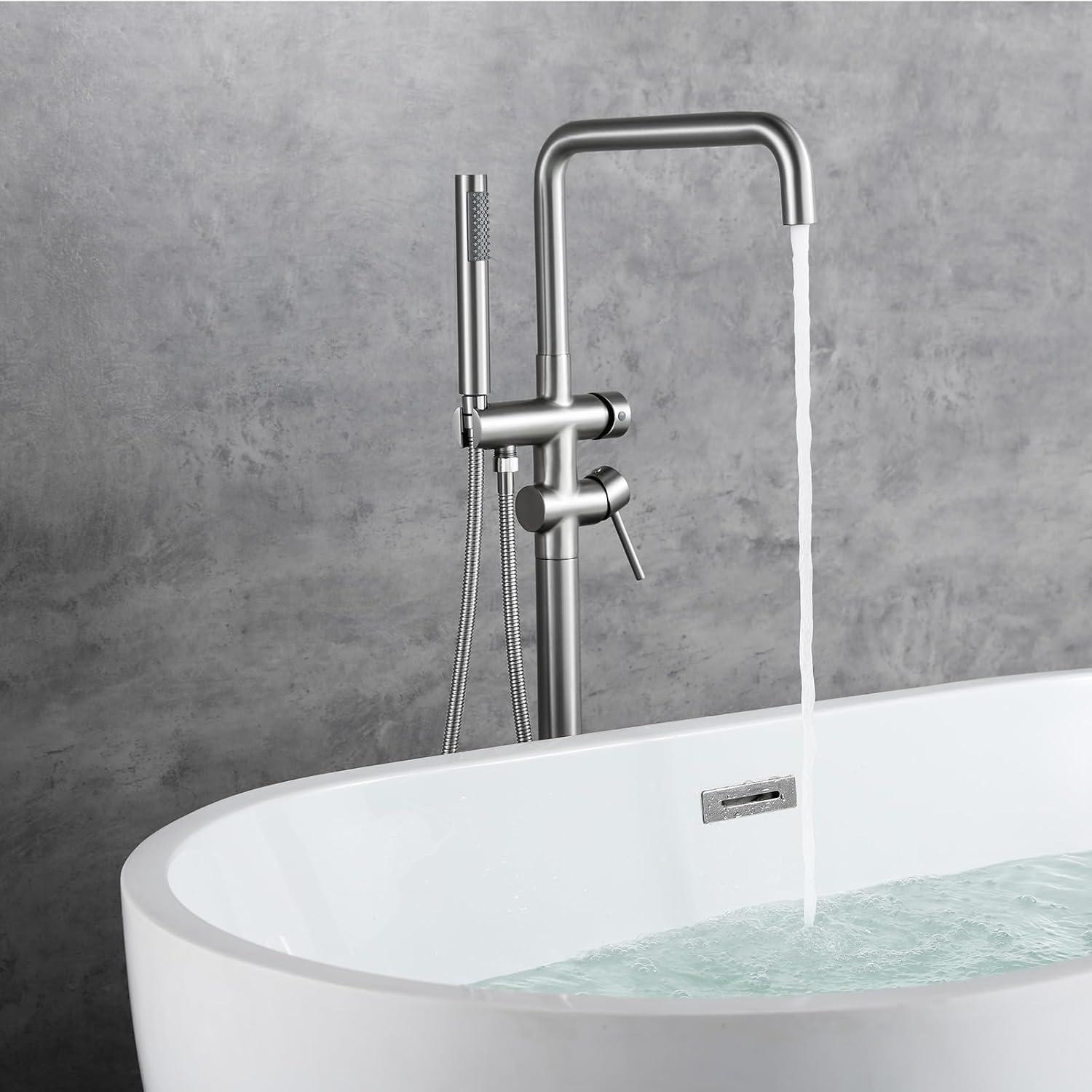 PENGFANG WORLDWIDE LLC Double Handle Floor Mounted Tub Filler With Handshower P017MBTF