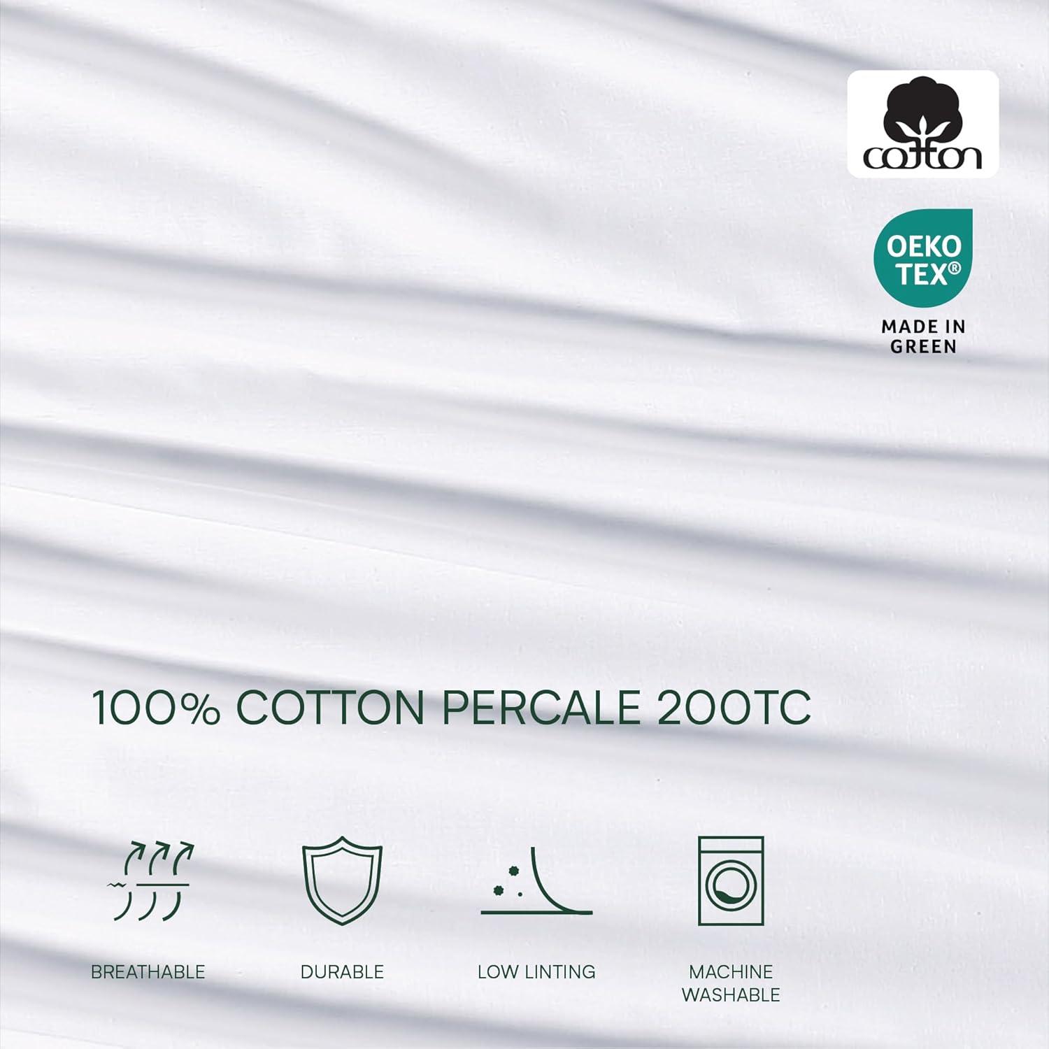Lacoste Lacoste Cotton Percale 200 Thread Count 100% Cotton Sheet Set