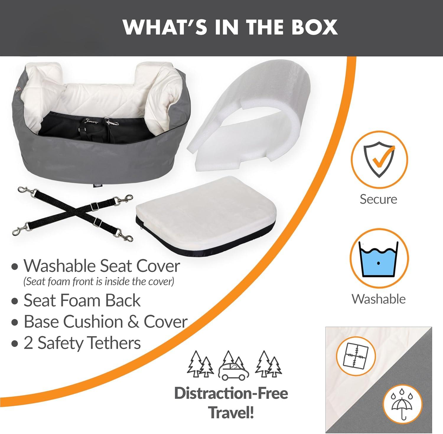 K&H Pet Products Bucket Booster Dog Car Seat Knockdown Gray/Cream Small