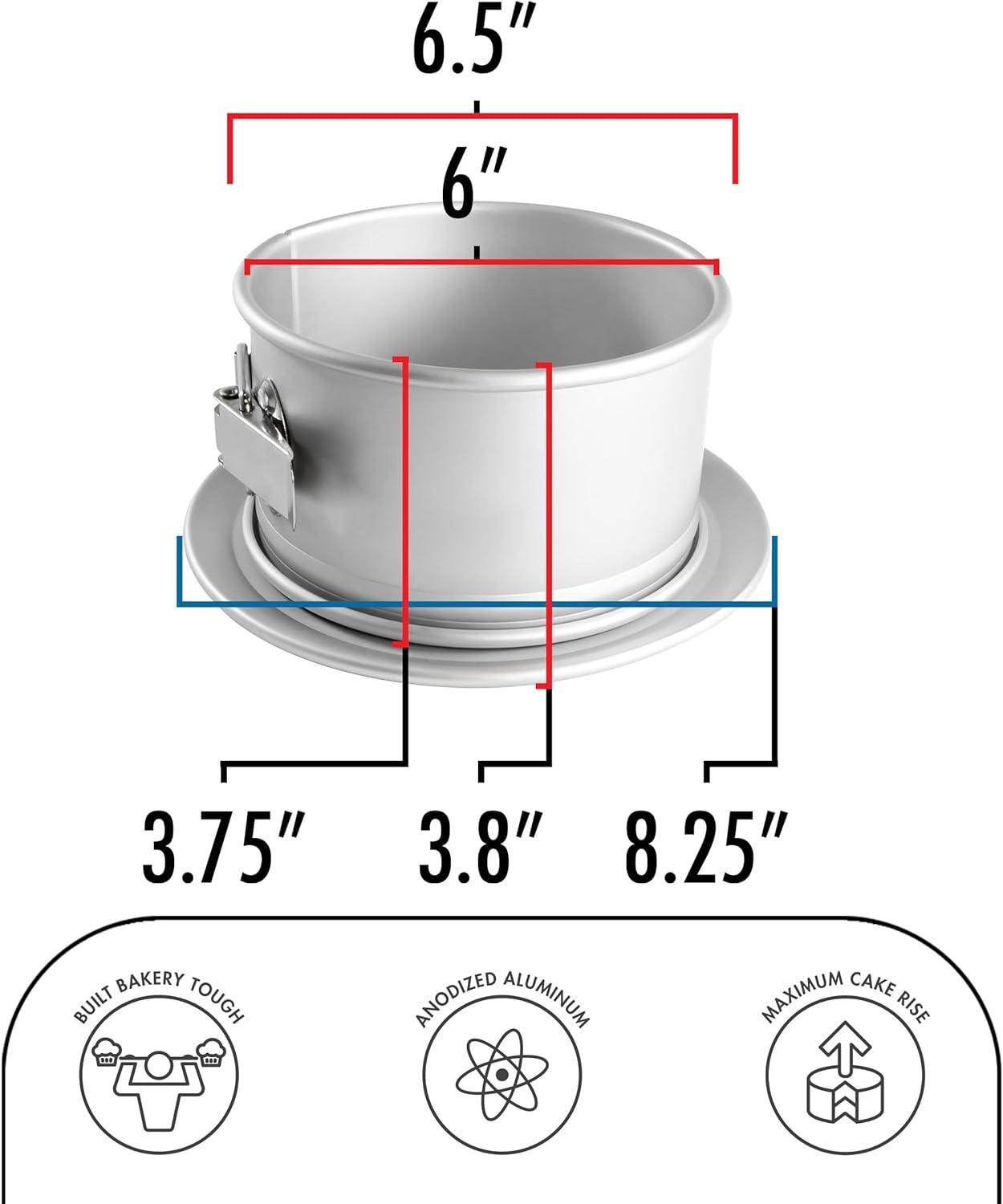 6.5" Silver Anodized Aluminum Non-Stick Springform Pan