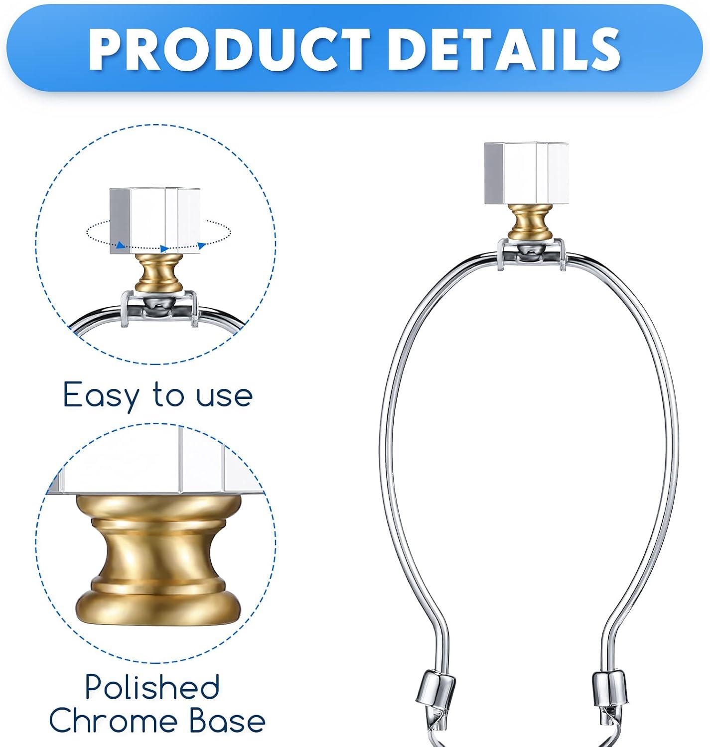 House of Hampton® 2 Pieces Cube Crystal Lamp Finial Clear Square Lamp Finial Cap with Chromed Base