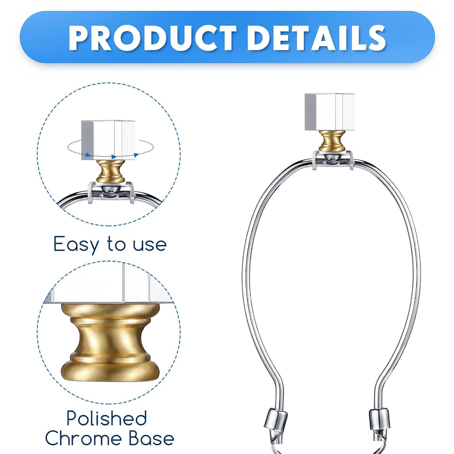 House of Hampton® 2 Pieces Cube Crystal Lamp Finial Clear Square Lamp Finial Cap with Chromed Base