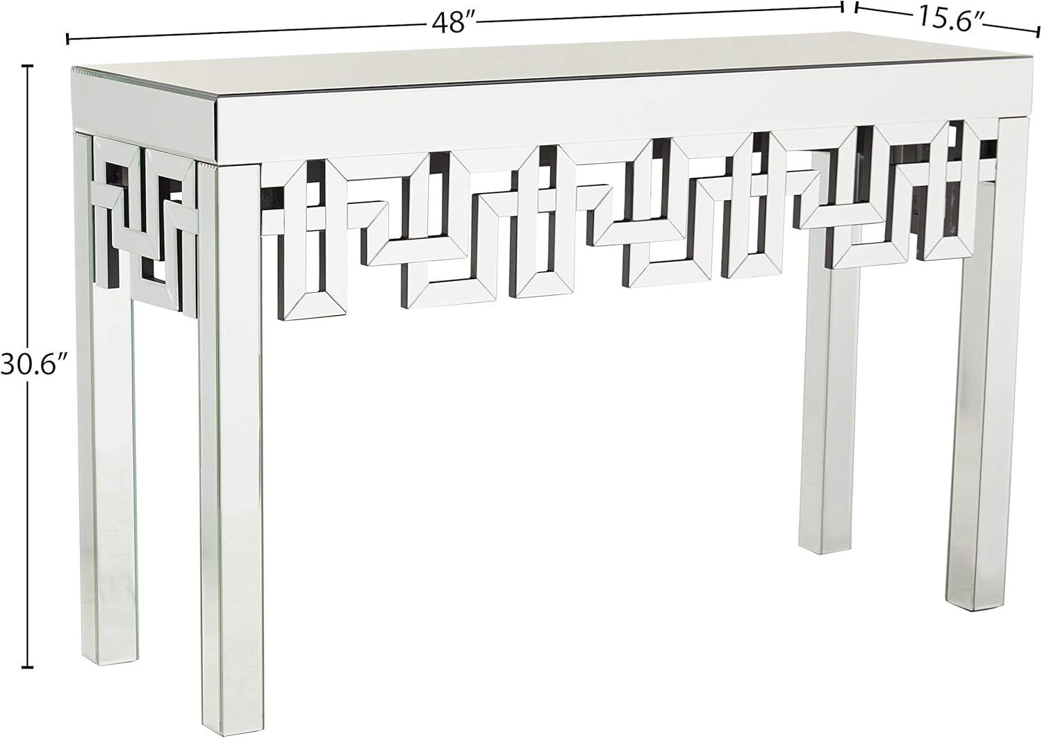 Meridian Furniture Aria Mirrored Geometric Designed Console Table