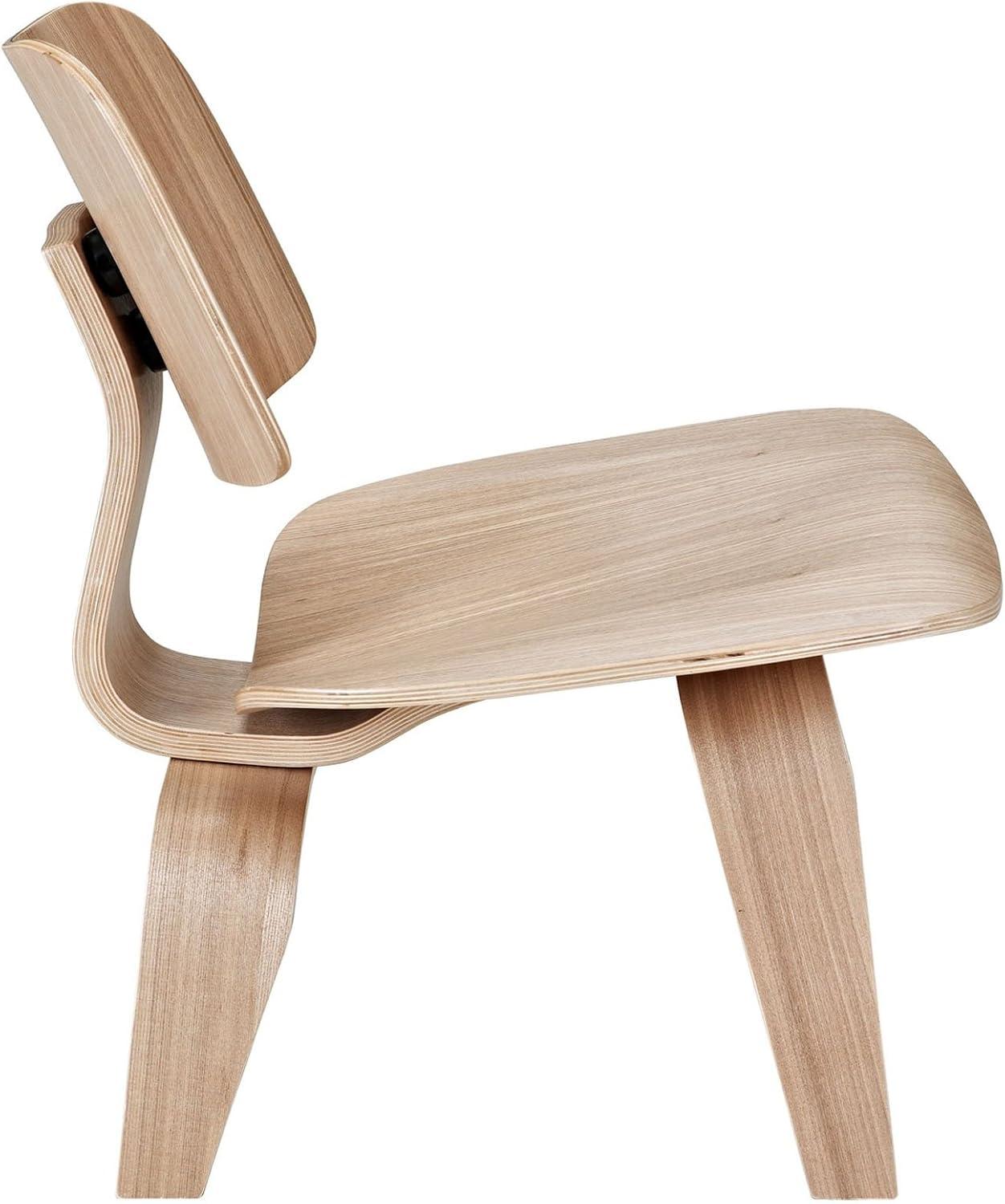 Modway Fathom Modern Durable Molded Plywood Accent Chair in Natural