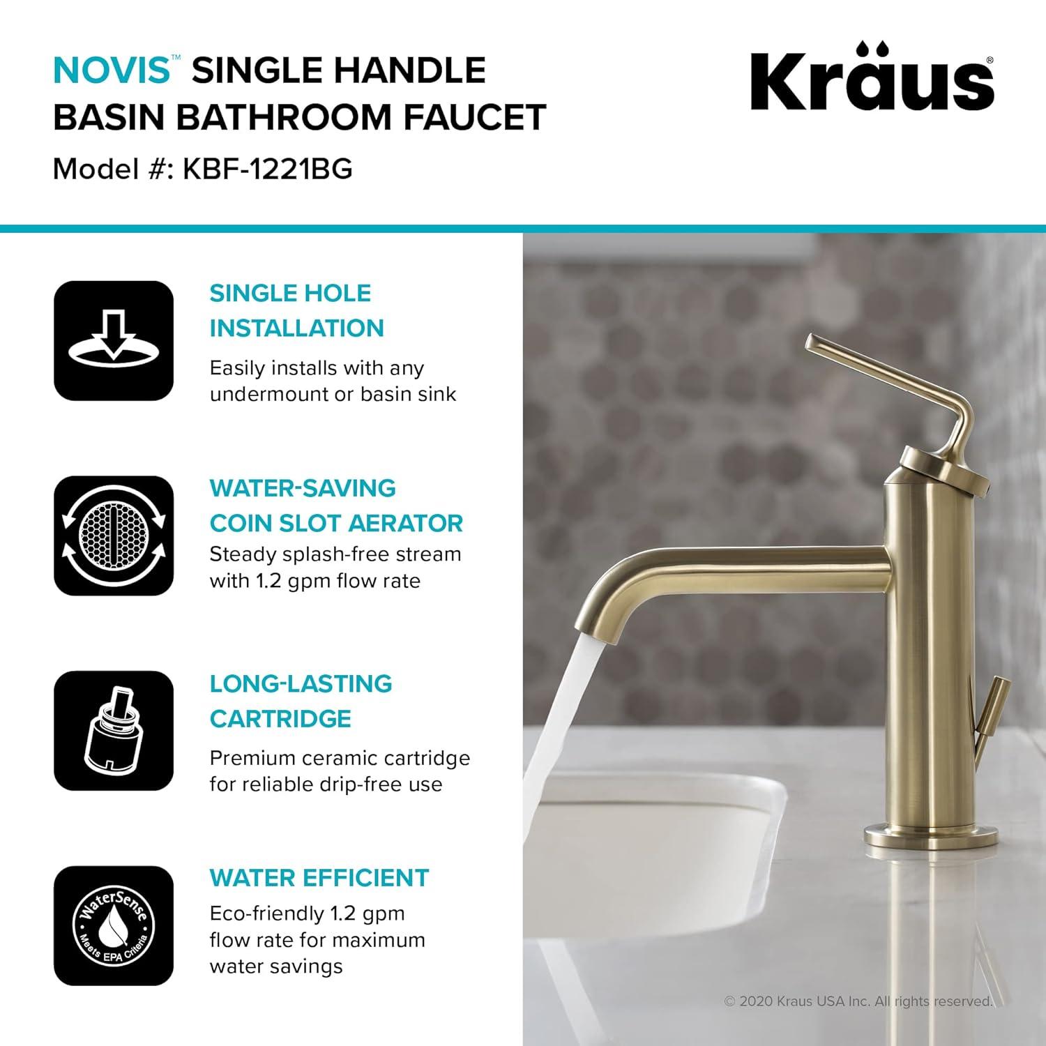 Ramus Single Handle Vessel Sink Bathroom Faucet with Drain Assembly