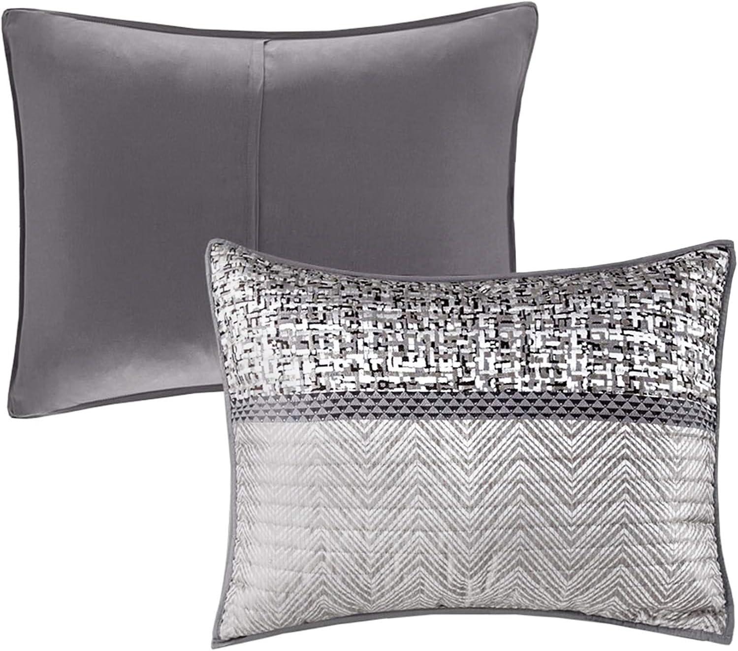 Rhapsody 6 Piece Reversible Jacquard Quilt Set with Throw Pillows