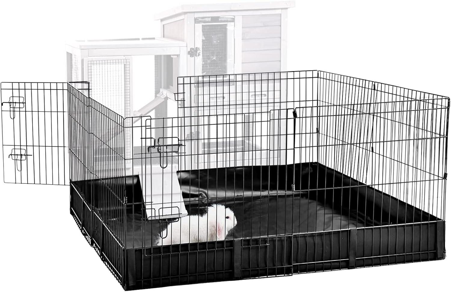 Black Metal Portable Small Pet Playpen with Waterproof Floor