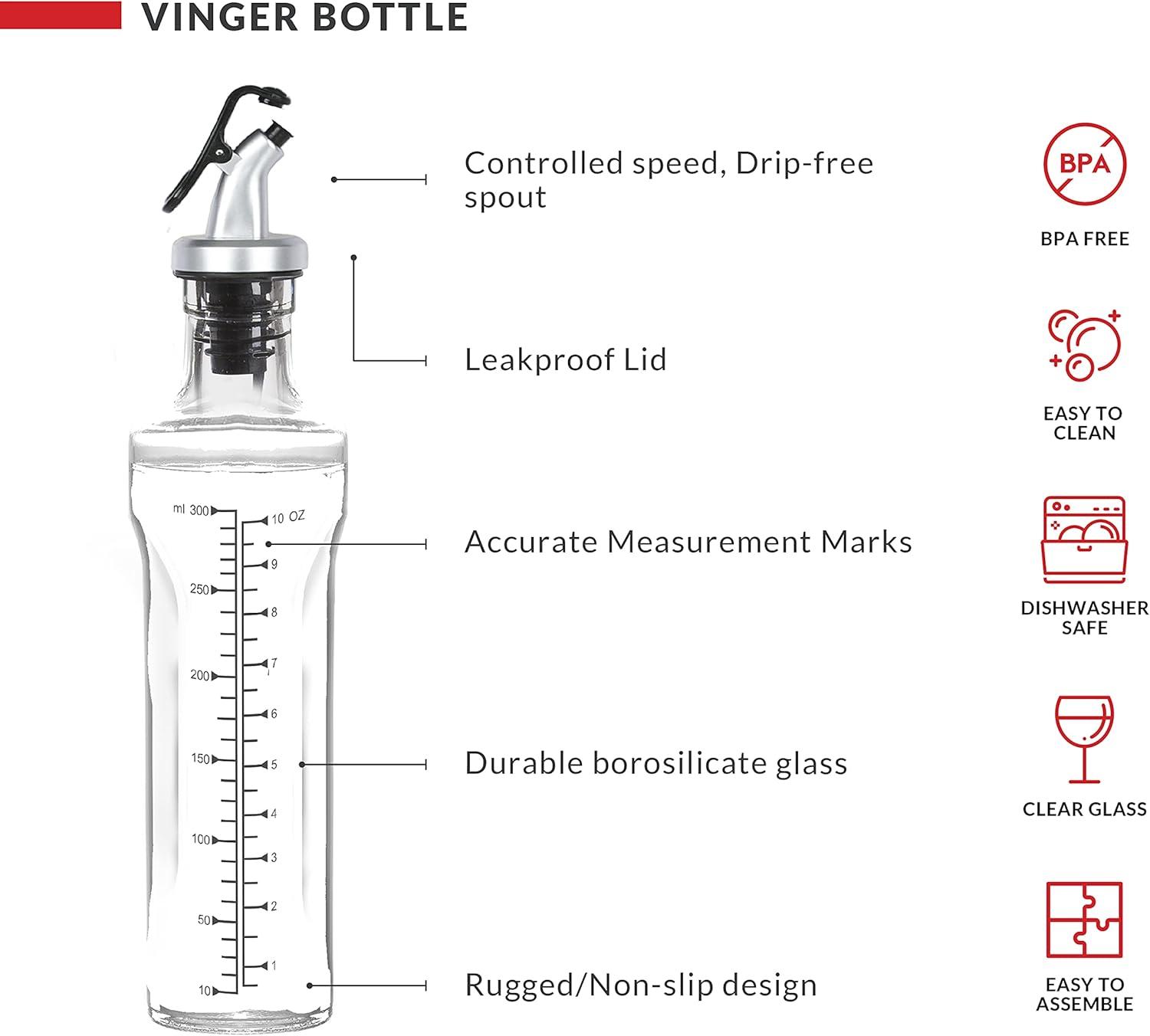 Dwellza Kitchen Cooking Olive Oil Dispenser Bottles For Kitchen With Drain And Measurements