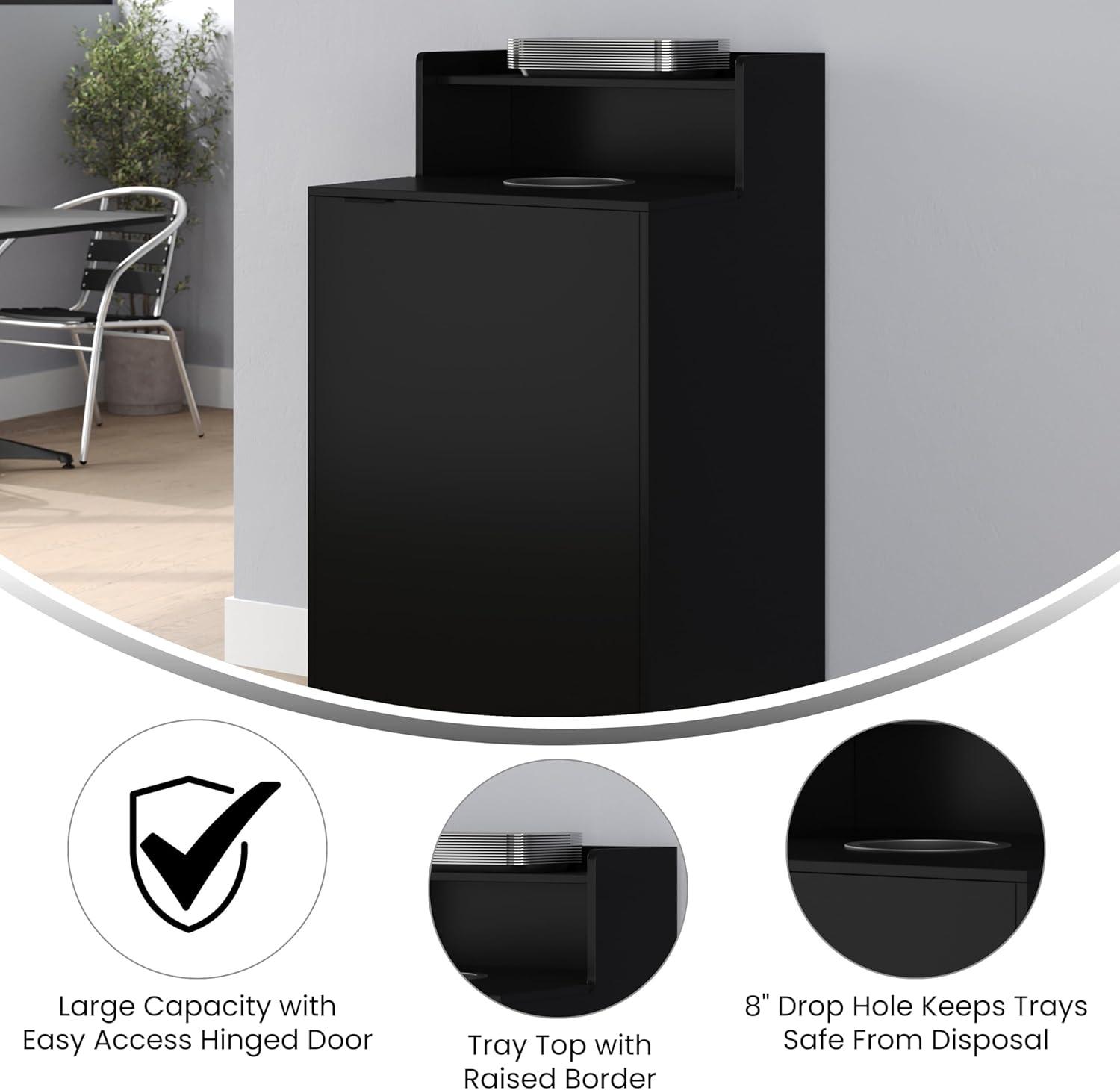 Flash Furniture Commercial Grade Tray Top Trash Enclosure With Drop Hole
