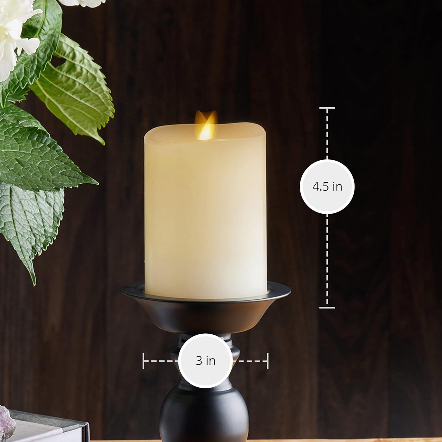 Ivory Matte Flameless LED Pillar Candle with Timer