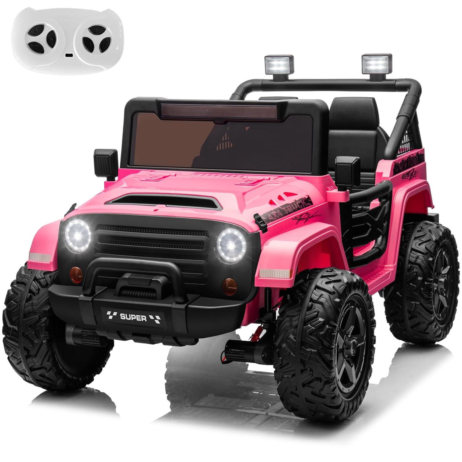 DEARAUTO DearAuto 24v Kids Ride On Car With Eva Tires, 4x75w Motors, Four Wheel Suspension, 3 Adjustable Speed, Mp3, Bluetooth,powered Ride On Truck For Kids