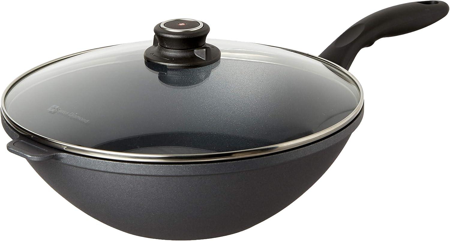 Swiss Diamond Swiss Diamond Non-Stick Cast Aluminum Wok with Lid