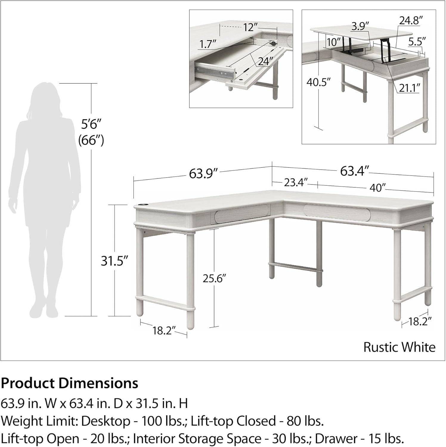 Selena L-Shape Lift Top Desk