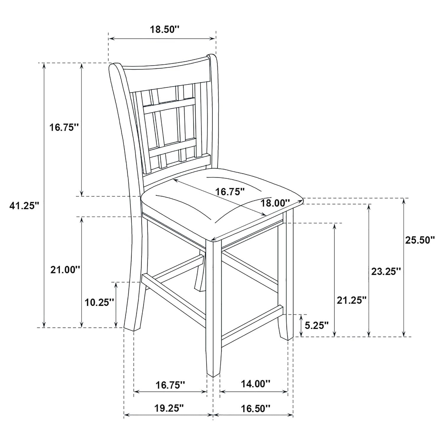 Espresso Oak Veneer Counter Height Dining Set with Black Fabric Chairs