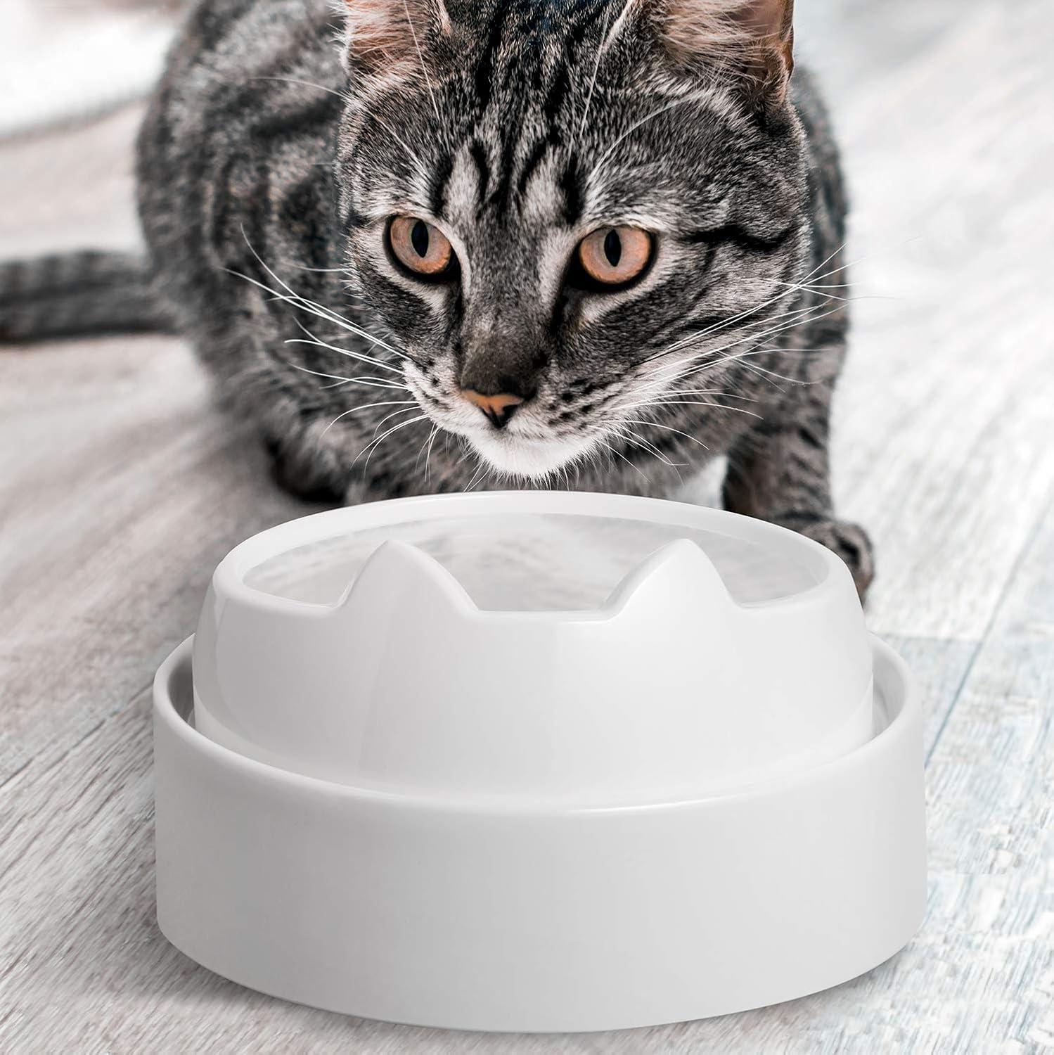 CatGuru Food Table for Cat Bowl, Marshmallow
