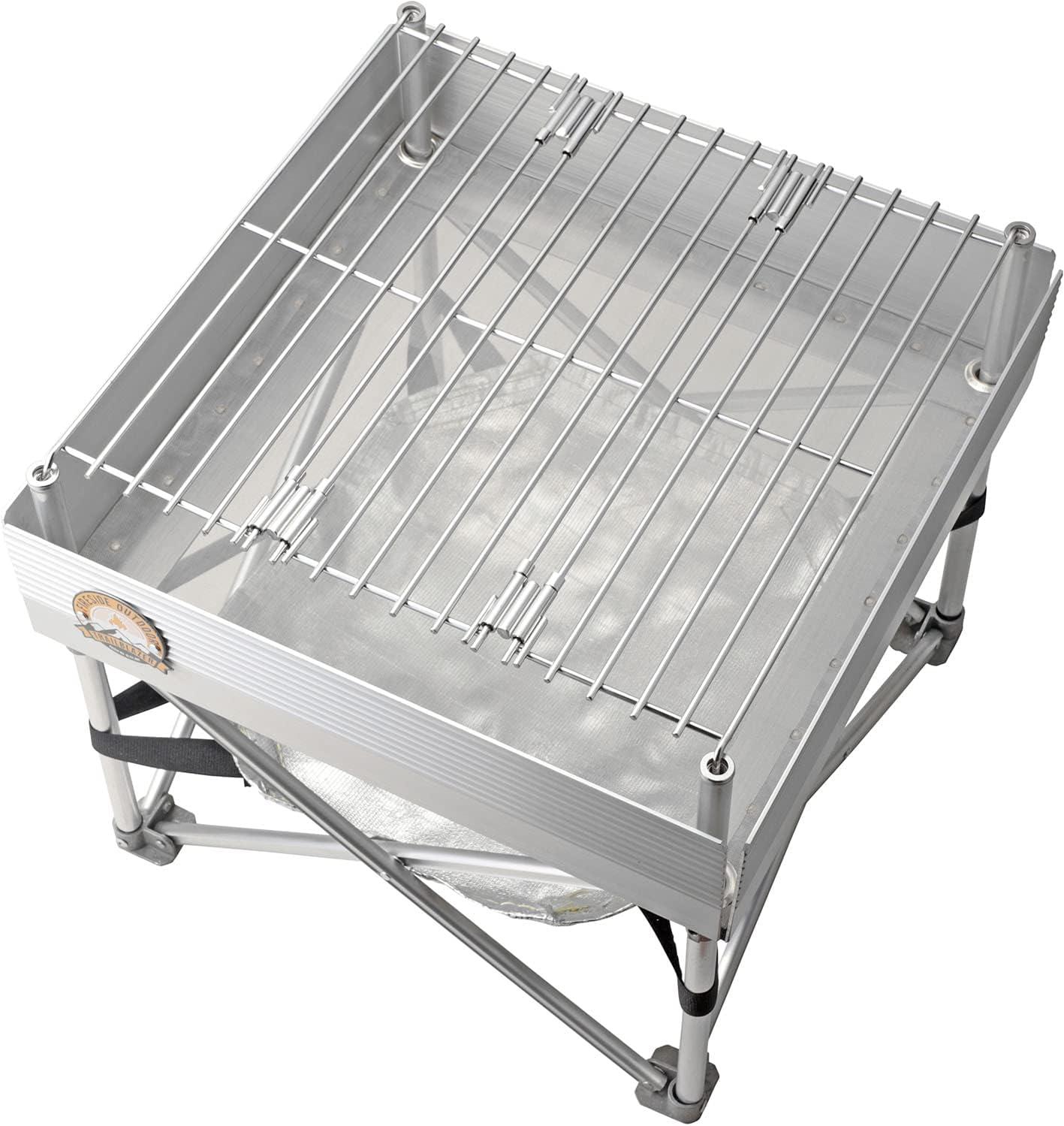 Compact Stainless Steel Portable Fire Pit and Grill