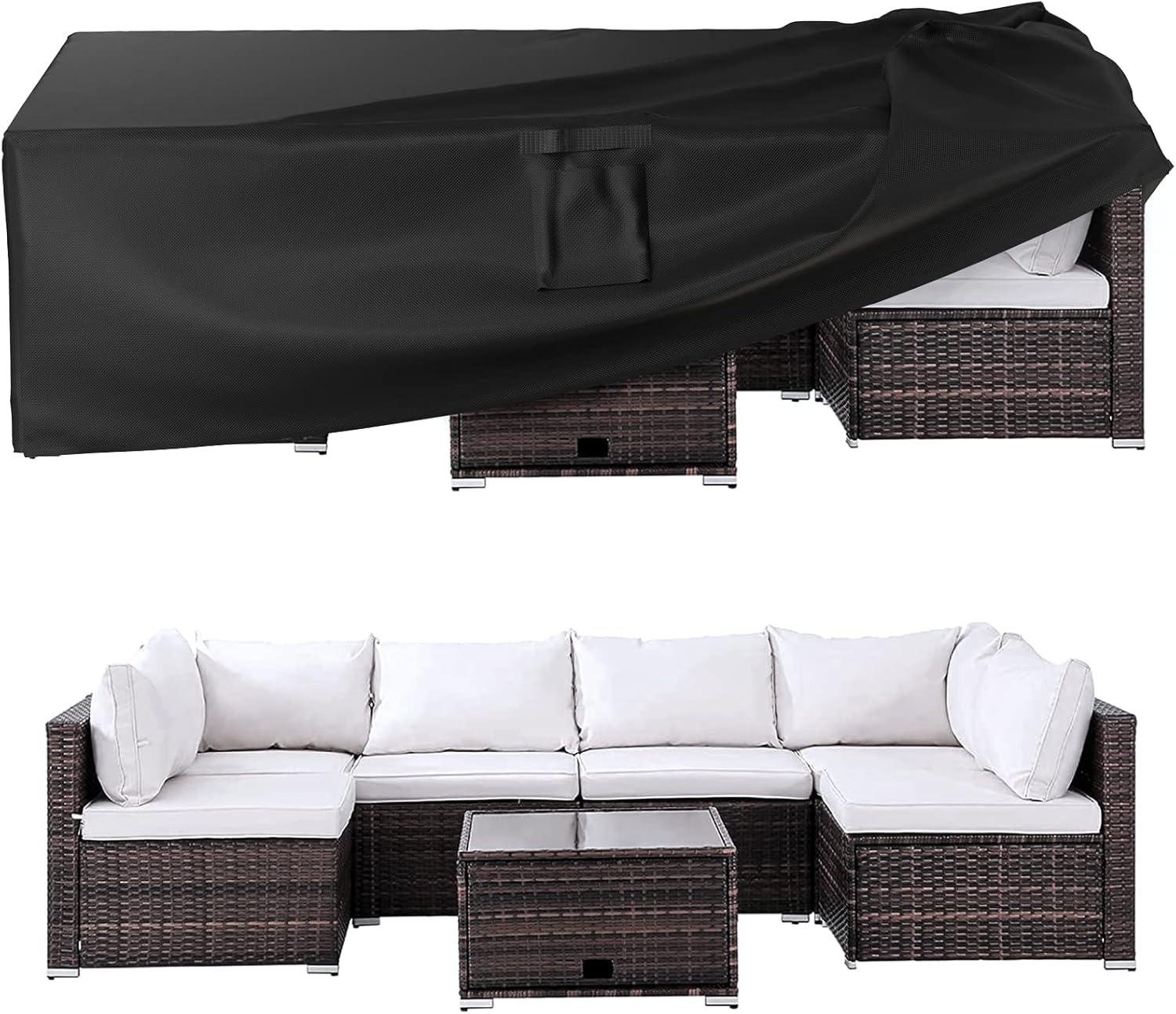 Black Waterproof Heavy Duty Outdoor Patio Furniture Cover