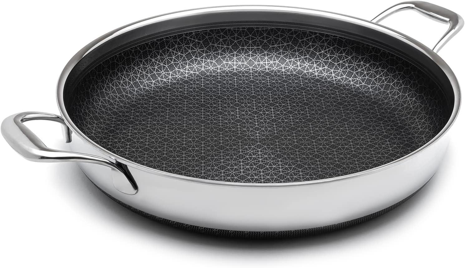 Livwell Livwell DiamondClad 14-inch Hybrid Nonstick Stainless Steel Everything Fry Pan Skillet with Tempered Glass Lid