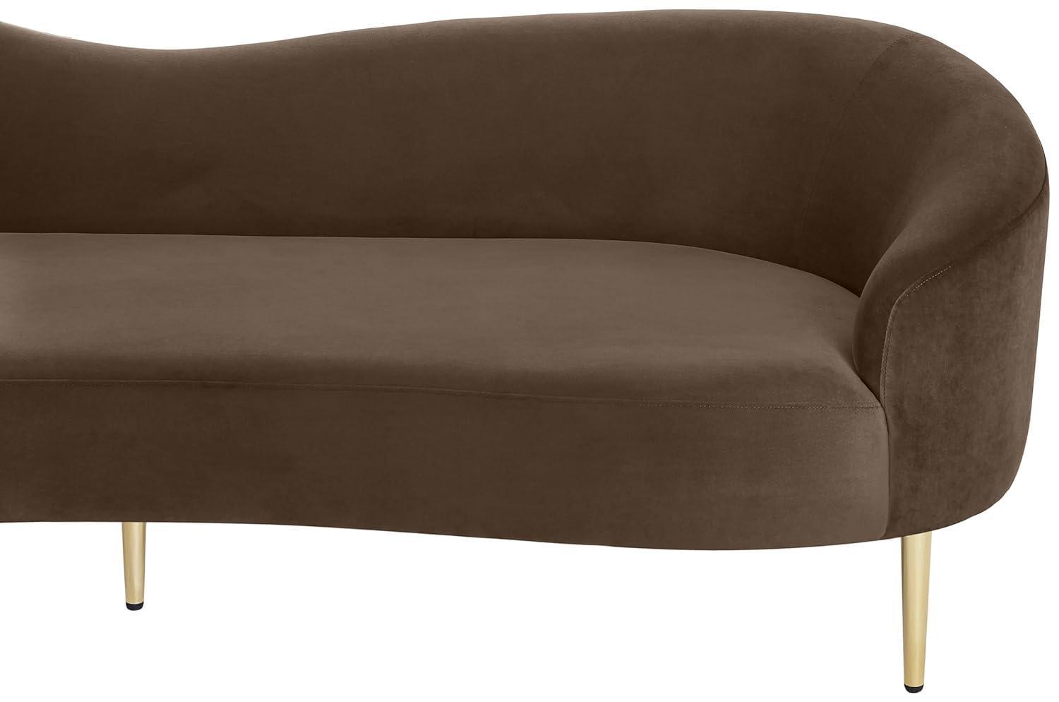Meridian Furniture Ritz Brown Velvet Sofa