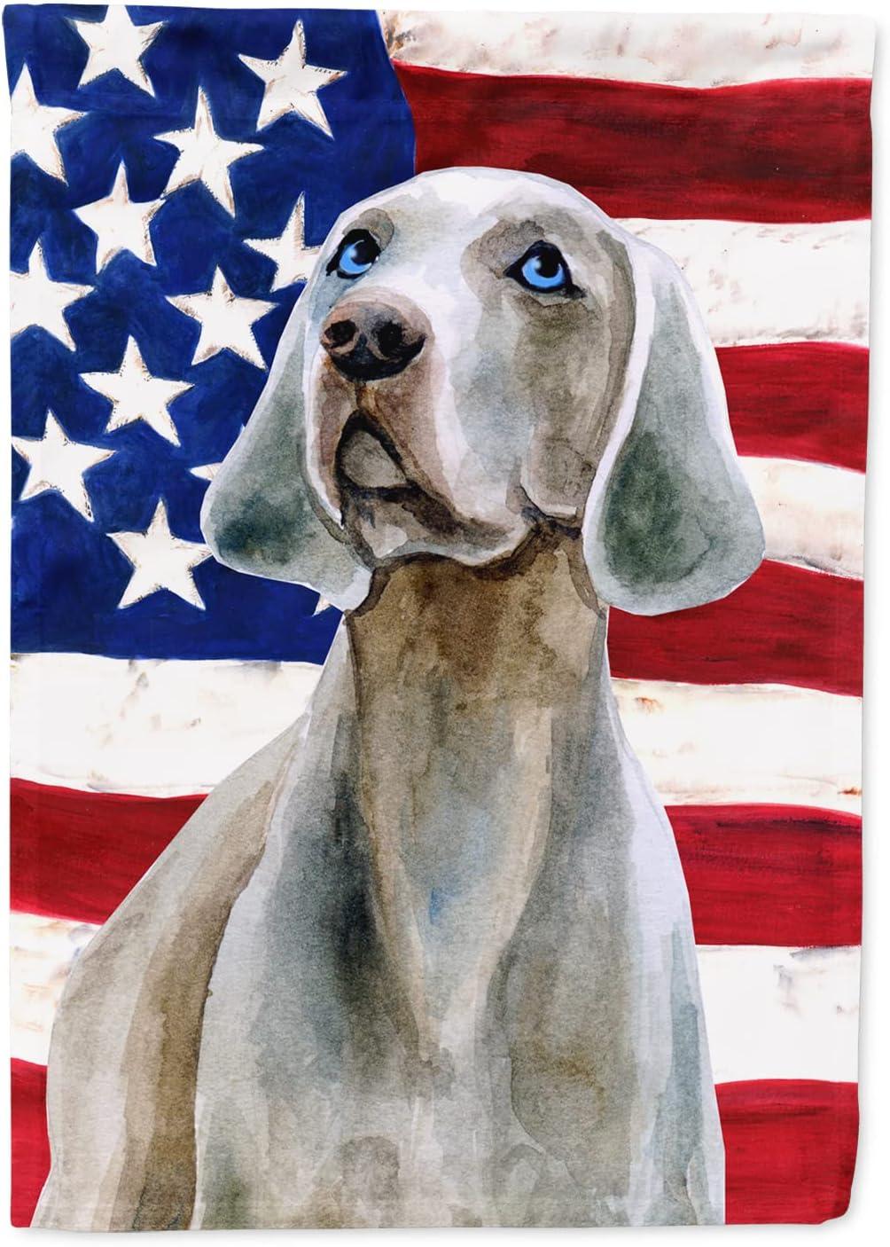 Carolines Treasures BB9674GF Weimaraner Patriotic Flag Garden Size  Small multicolor