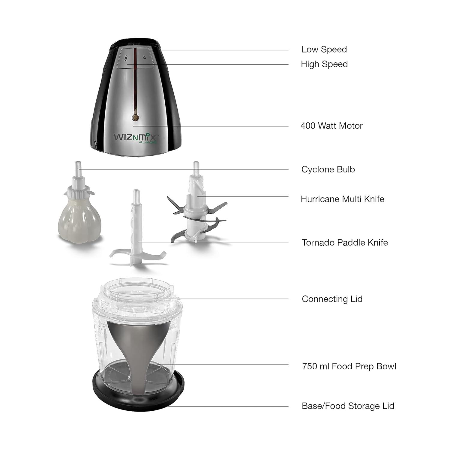 Salton Salton Wiznmix All-In-One Food Processor, Chopper & Blender