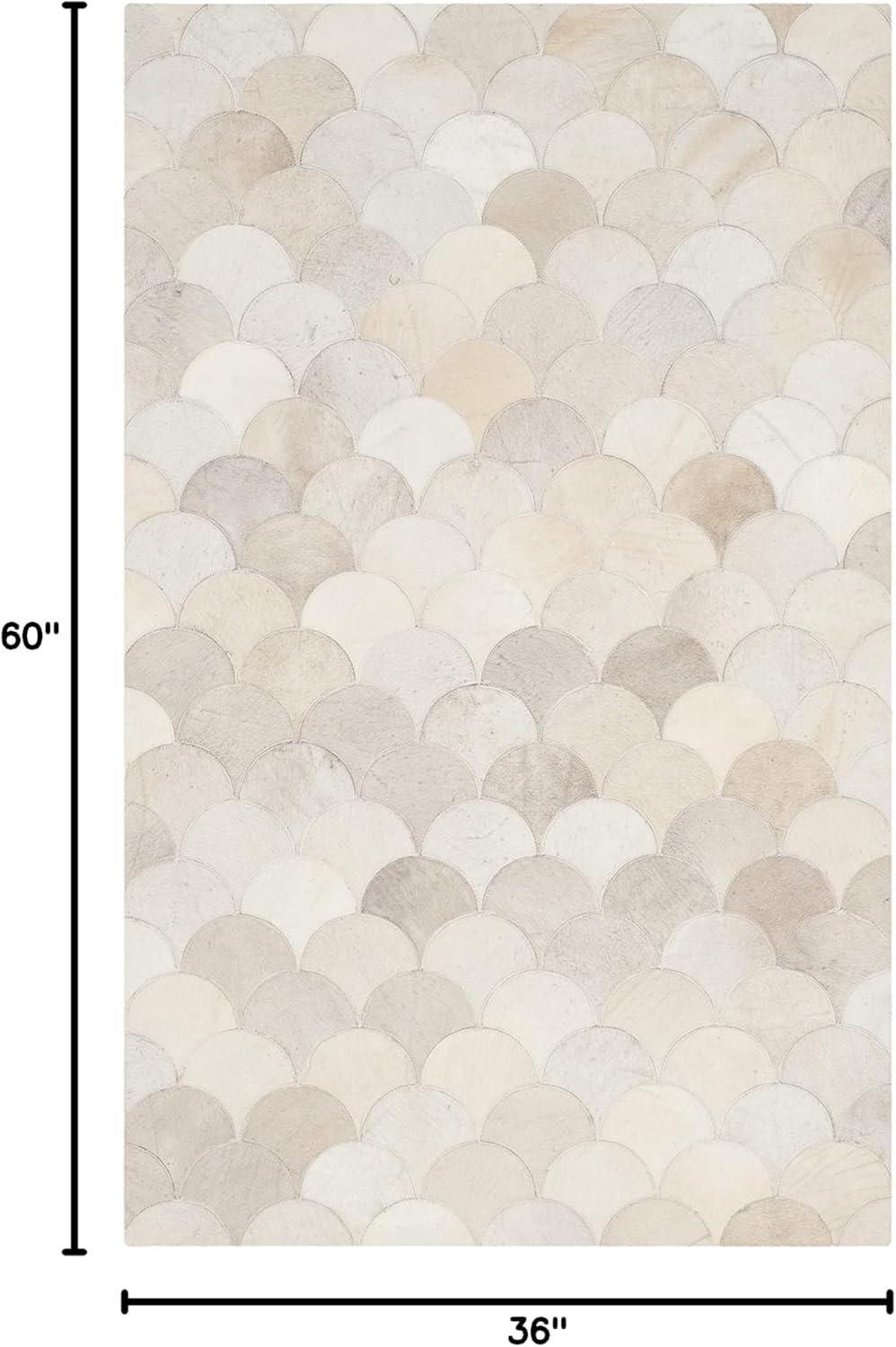 Studio Leather STL311 Hand Woven Area Rug - Ivory/Grey - 3'x5' - Safavieh.
