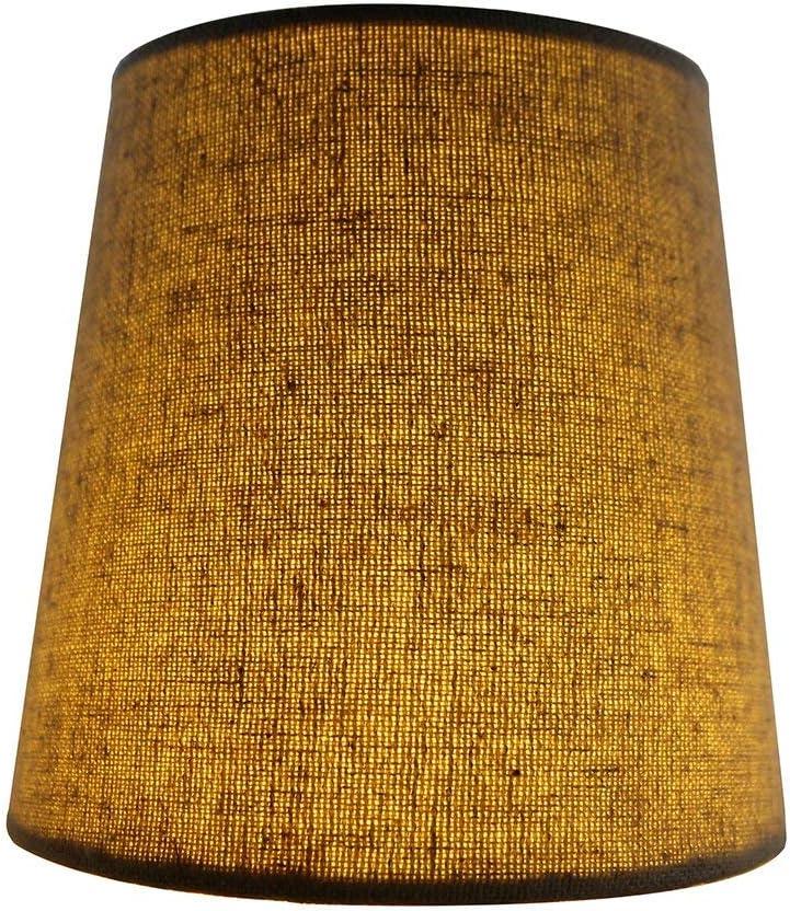 Meriville Set of 5 Natural Linen Clip On Chandelier Lamp Shades, 4-inch by 5-inch by 5-inch