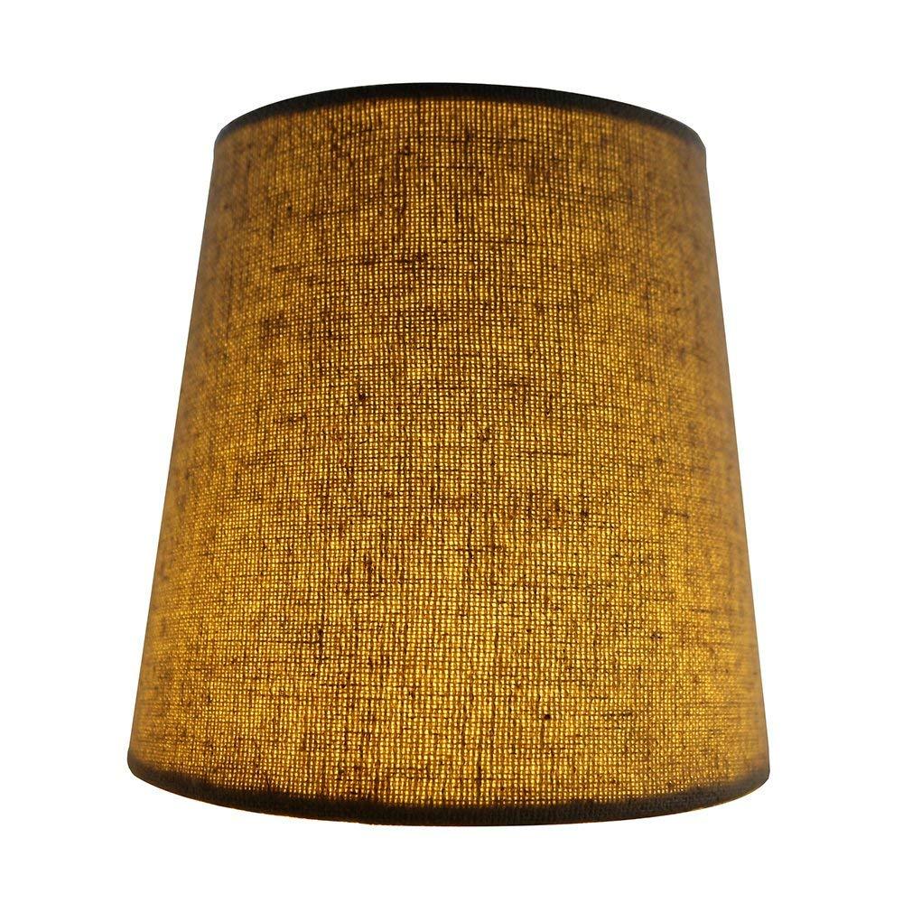 Meriville Set of 5 Natural Linen Clip On Chandelier Lamp Shades, 4-inch by 5-inch by 5-inch