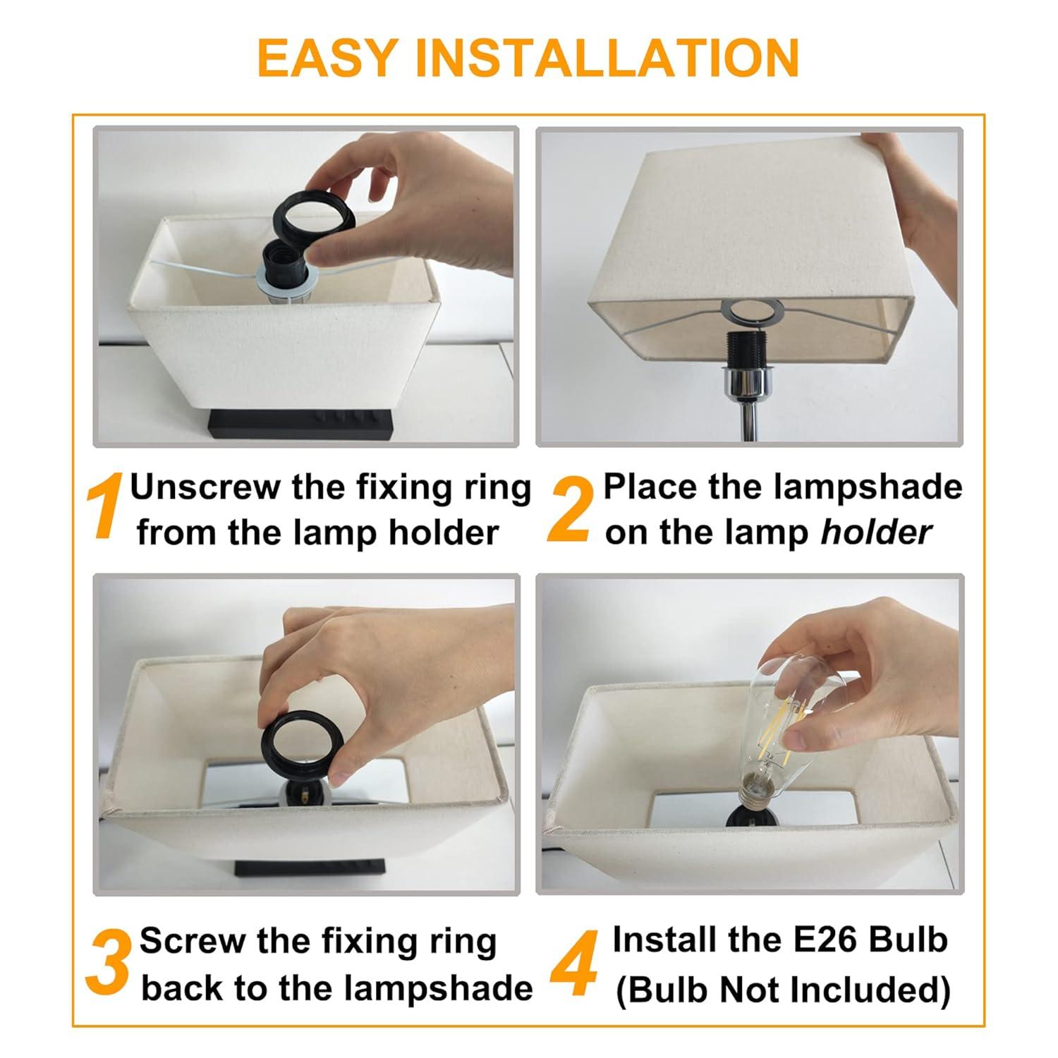 Briever USB Table Lamp, Multi-Functional Bedside Desk Lamp with 2 AC Outlets, 3 USB Charging Ports and Wooden Phone Stands, Modern Nightstand Lamp for Bedroom, Guest Room, Office