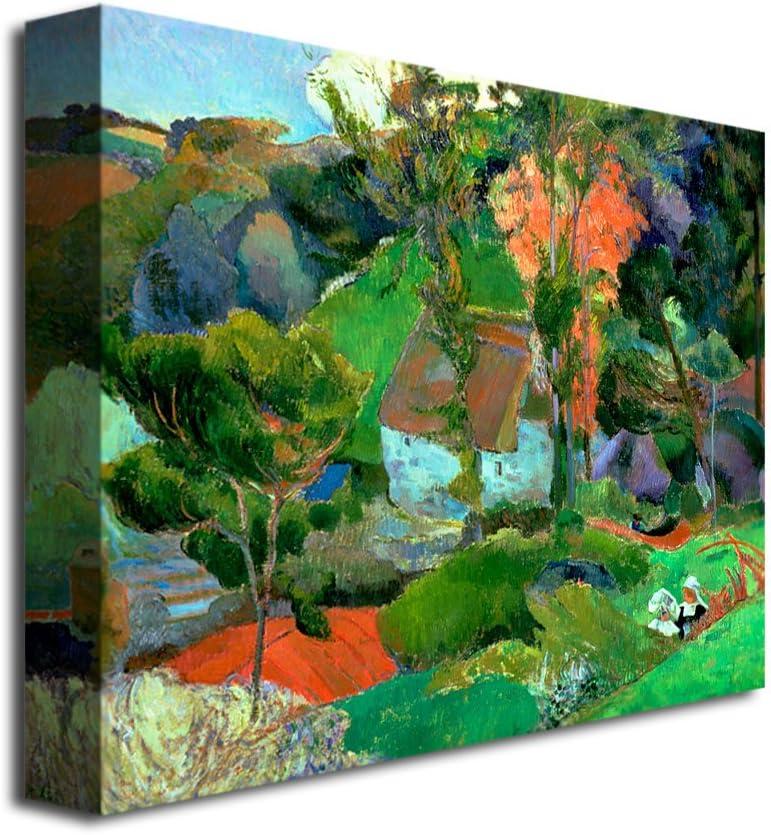 "Landscape at Pont Aven" by Paul Gauguin Painting Print on Wrapped Canvas