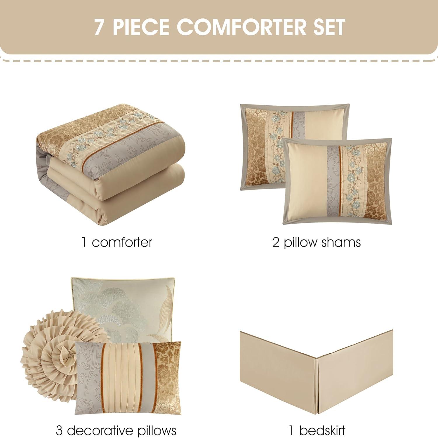 Nanshing America, Inc Riley 7 Piece Glam Comforter Set