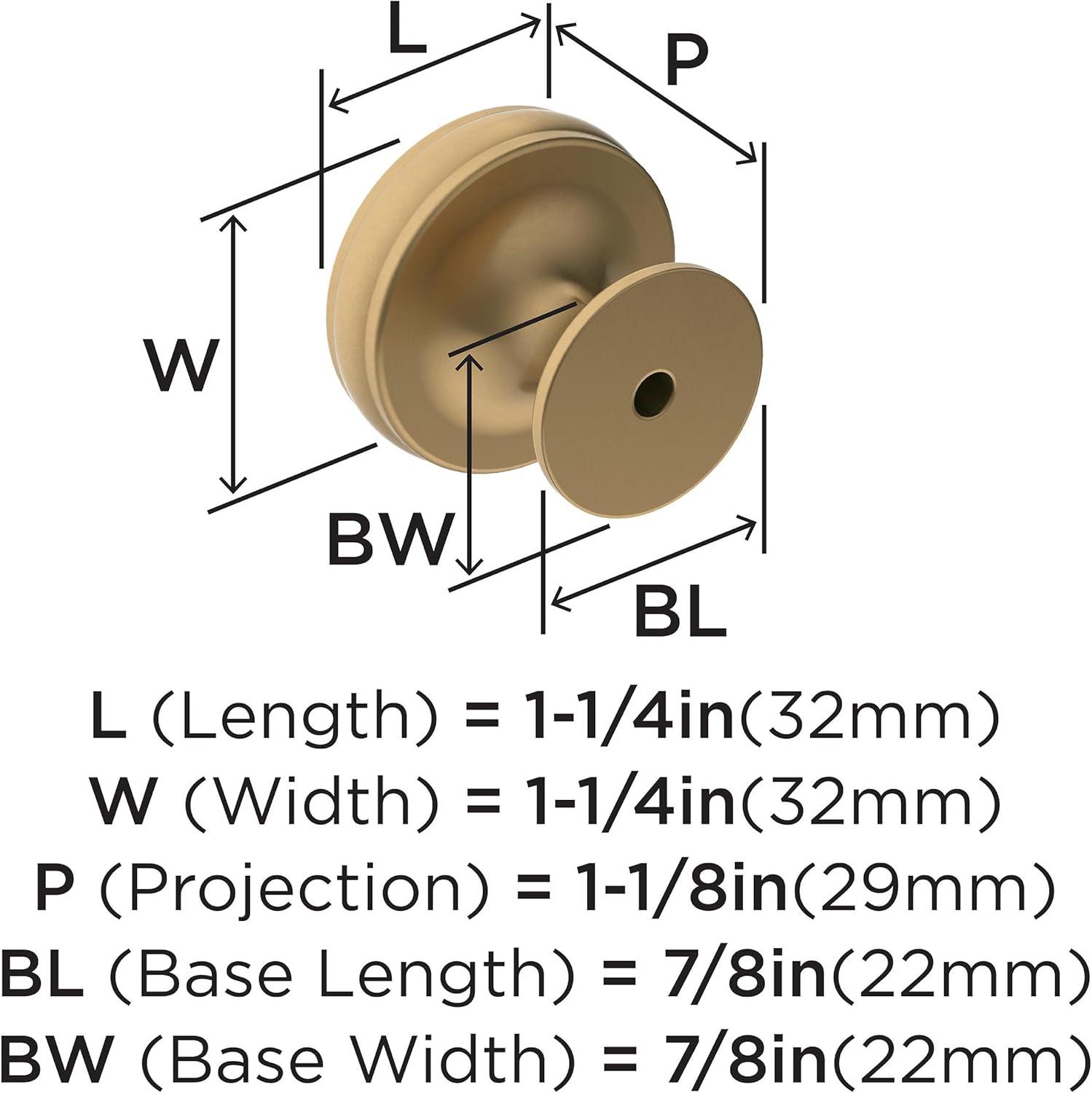 Champagne Bronze Round Cabinet Knob with Mounting Hardware