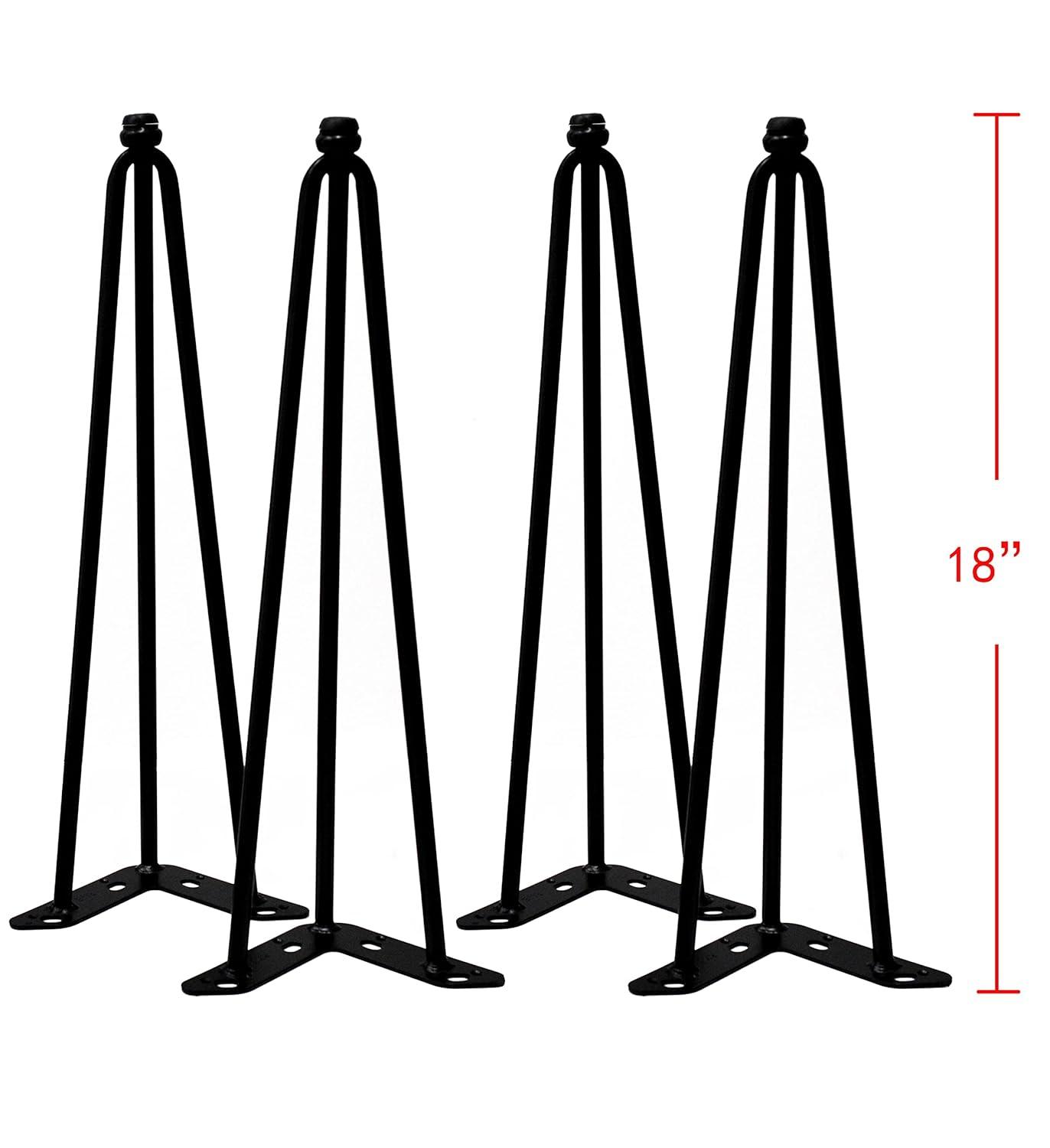 Home Soft Things 4 Piece Hairpin Metal Table Legs Furniture Legs Tripod 18" (4 pc)
