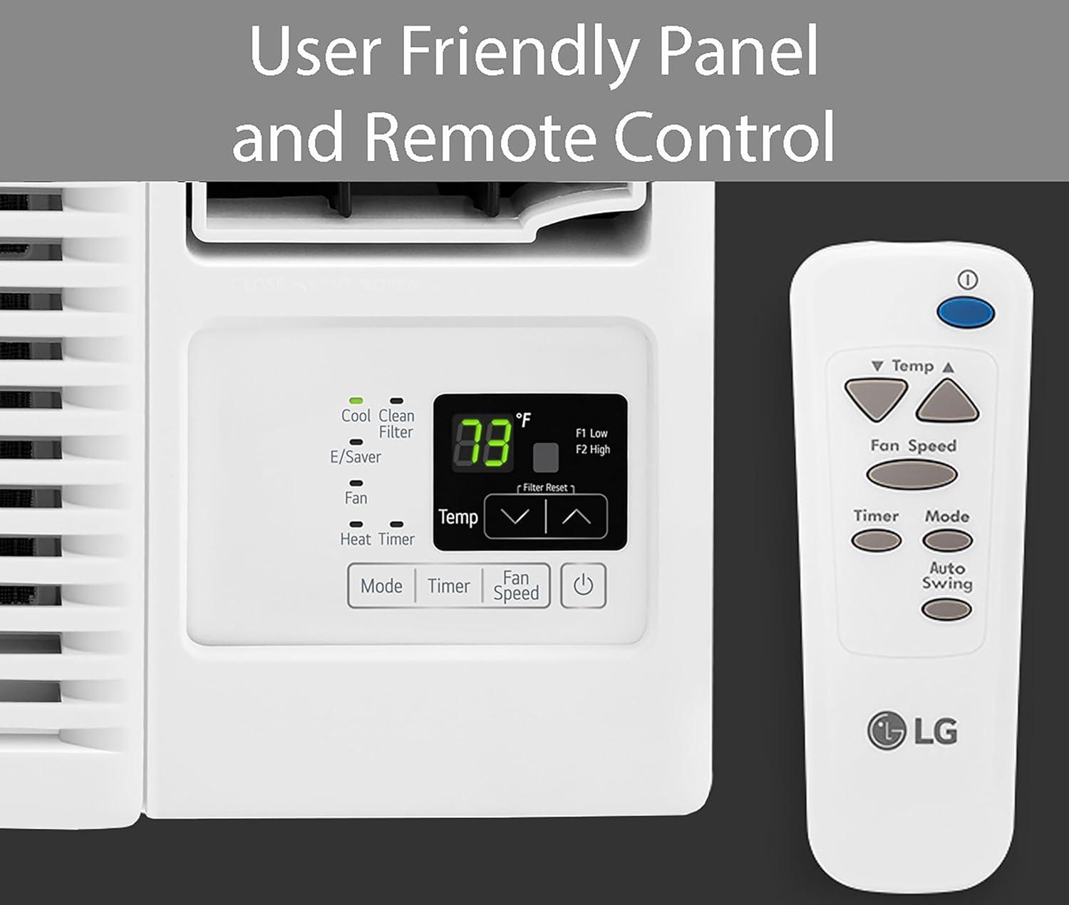 LG 18,000 BTU 230V Window-Mounted Air Conditioner with 12,000 BTU Supplemental Heat Function