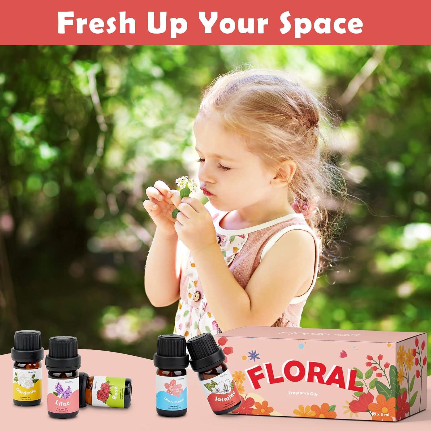 Floral Essential Oil Set with 10 Natural Scents