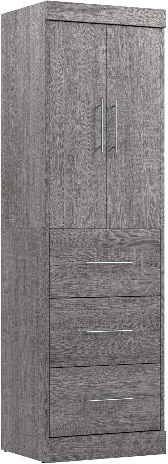 Bestar Nebula 25W Engineered Wood Storage Unit with 3 Drawer in Bark Gray