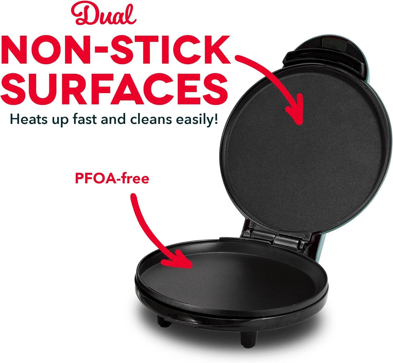 Aqua 8-Inch Round Electric Griddle with Nonstick Coating