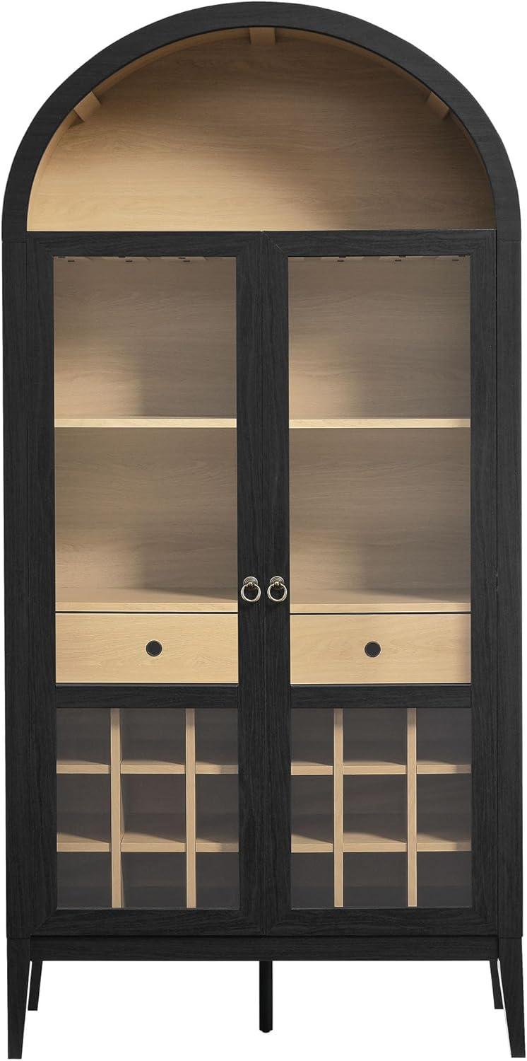 Modway Nolan Arched Bar Cabinet in Black