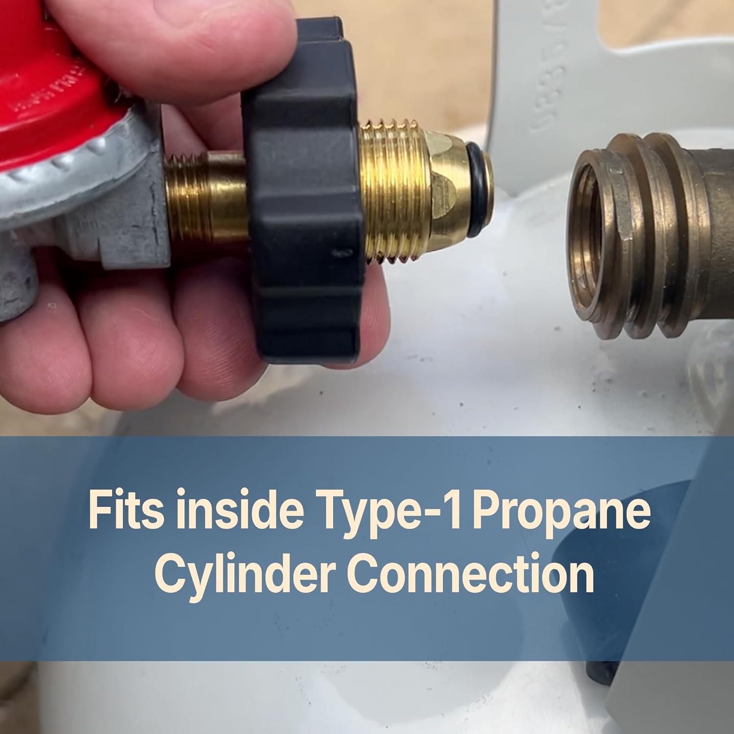 LaYelxt 5HPR-40 0-40-psi Adjustable Regulator w/ -in Thermoplastic Hose Features Soft Nosed POL 3/8-in Flare Swivel Fitting Designed For LaYelxt Single & Double Jet Cookers