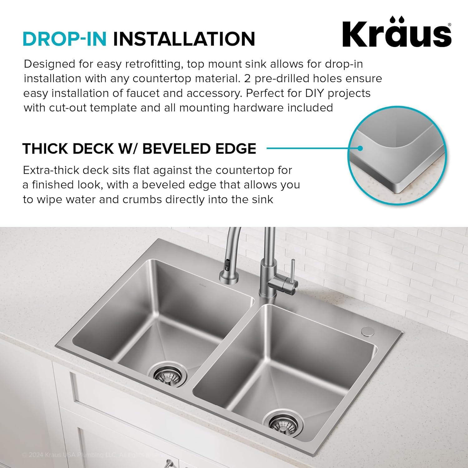 KRAUS Fairlane 18-Gauge Stainless Steel Kitchen Sink