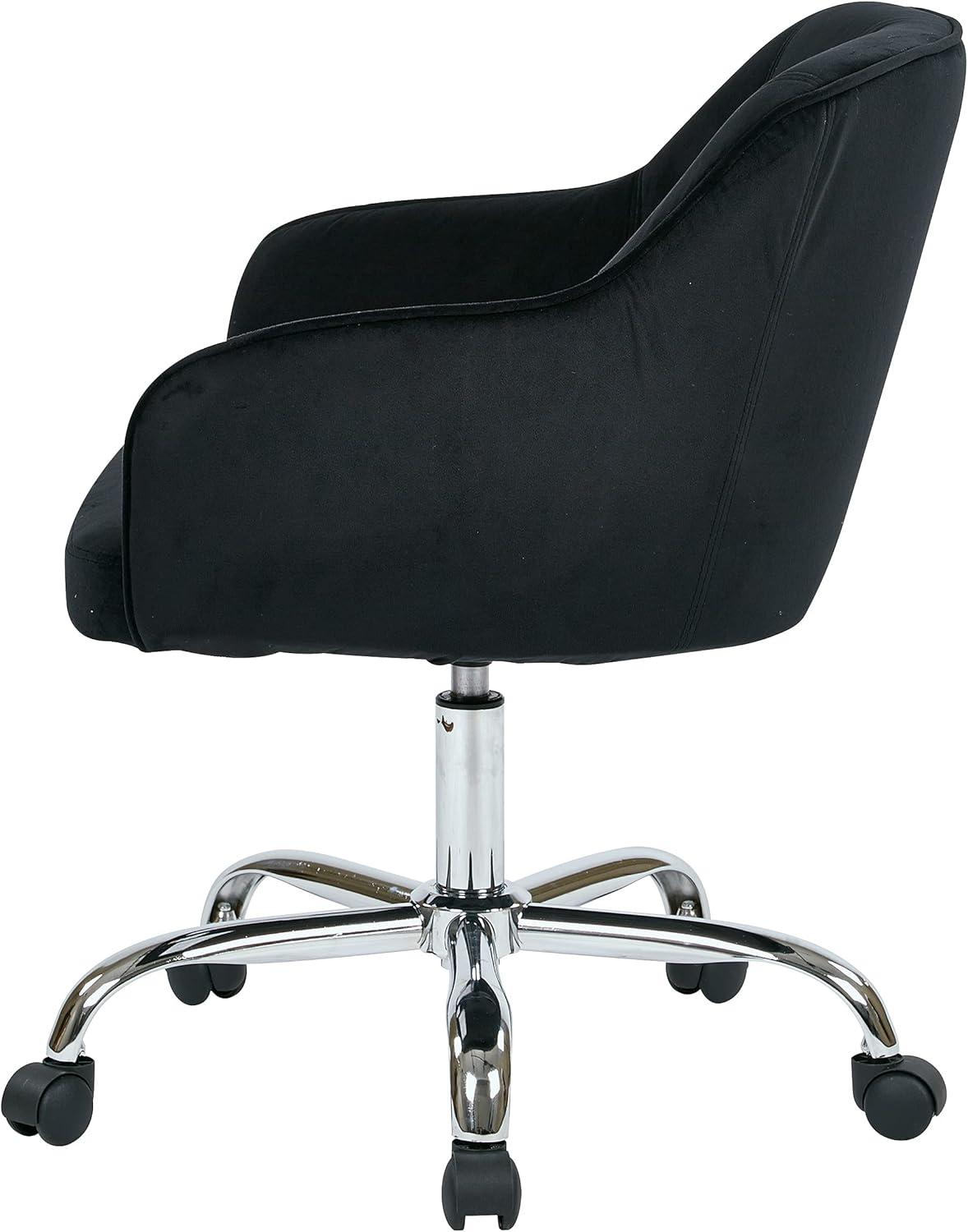 OSP Home Furnishings Bristol Task Chair with Black Velvet Fabric