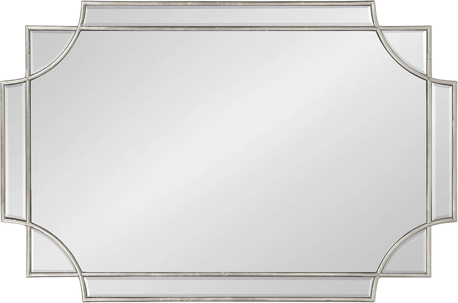 Kate and Laurel Minuette Glam Wall Mirror, 24 x 36, Silver, Elegant Traditional Home Decor With A Boho Charm