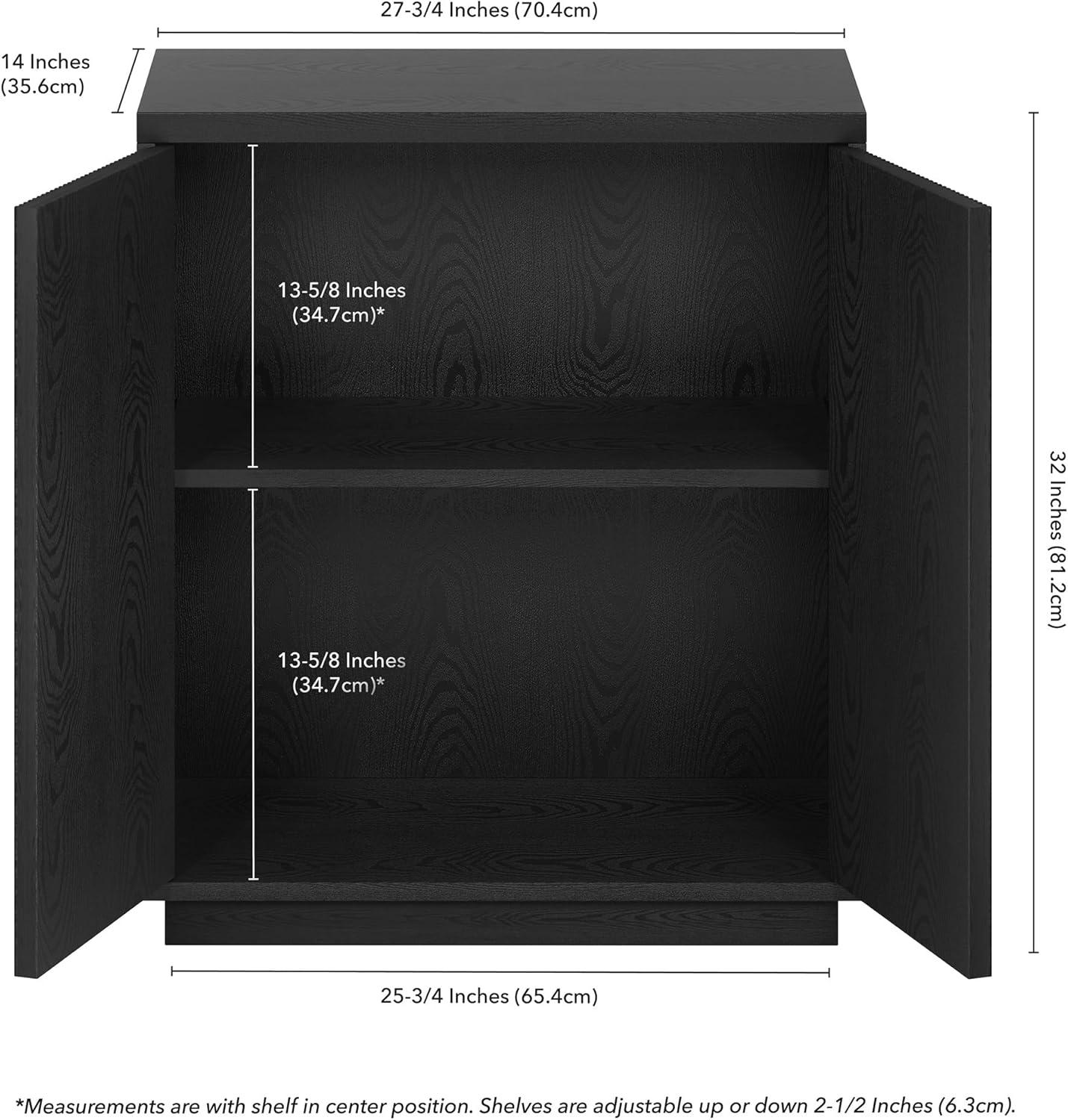 Evelyn&Zoe Alston 28" Wide Rectangular Accent Cabinet, Black Grain