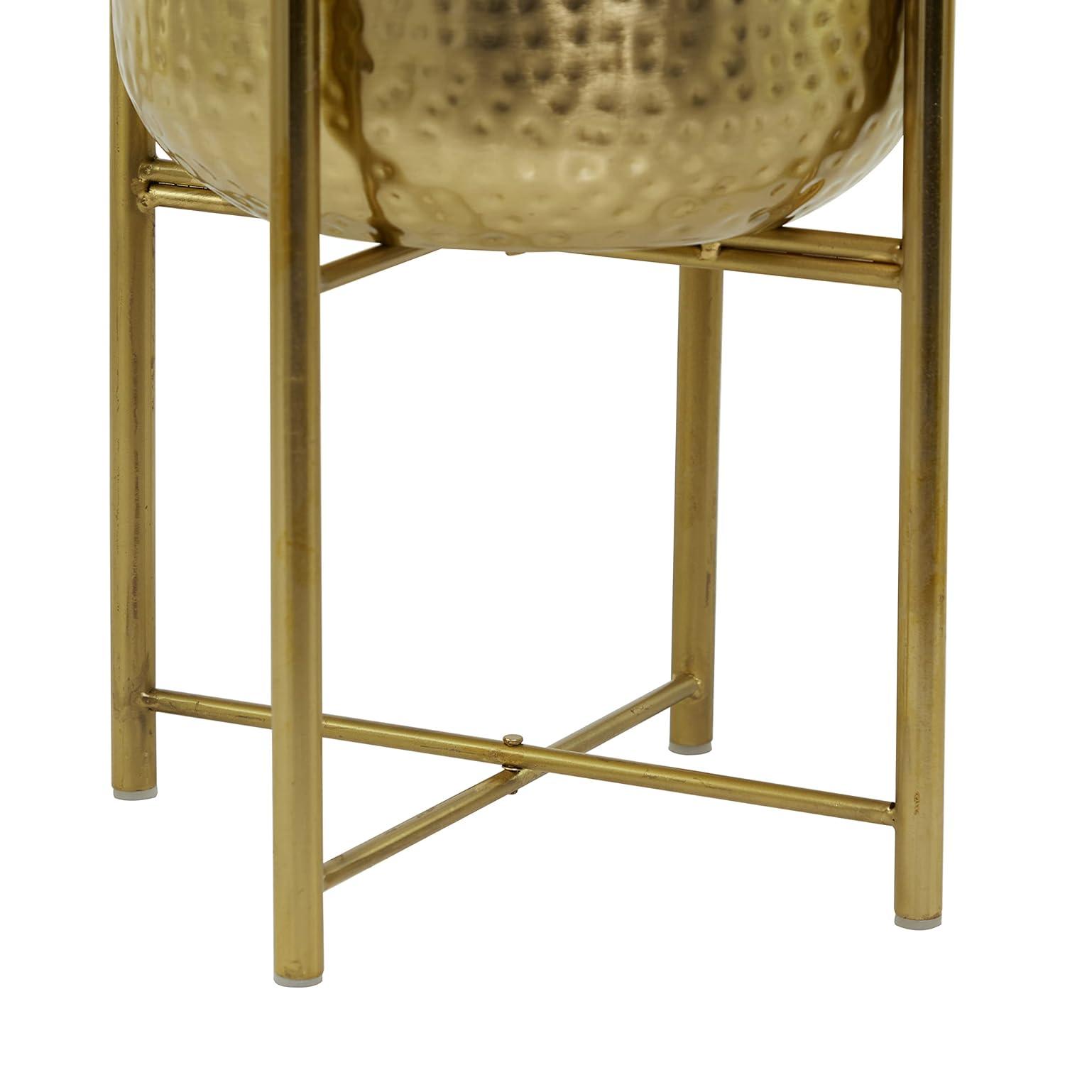 CosmoLiving by Cosmopolitan 2 - Piece Metal Dome Indoor Outdoor Planter with Removable Stand Set